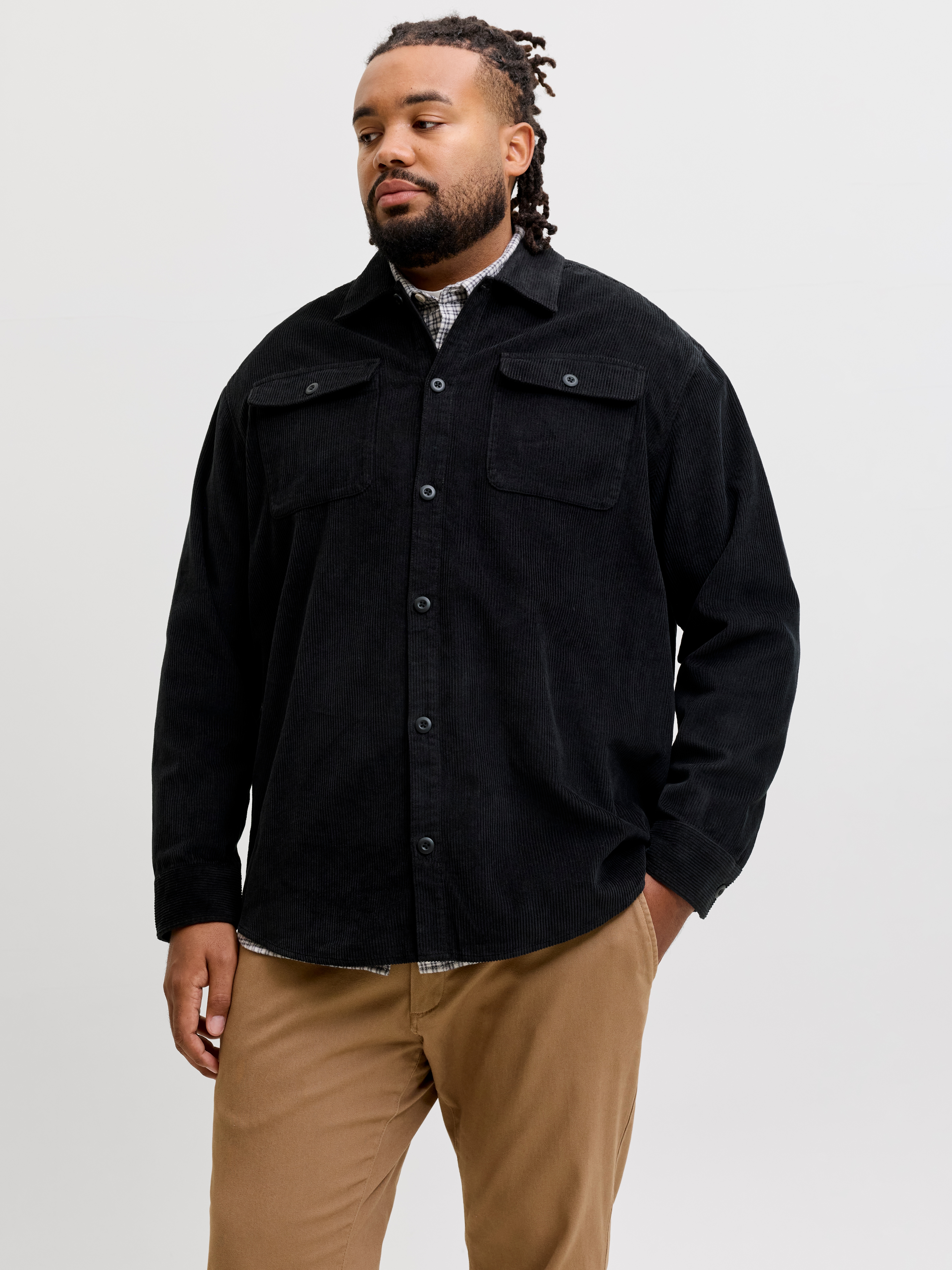 Jack & Jones PlusSize Langarmhemd "JJEREGENT CORD OVERSHIRT LS SN PLS" Baumwolle, regular fit