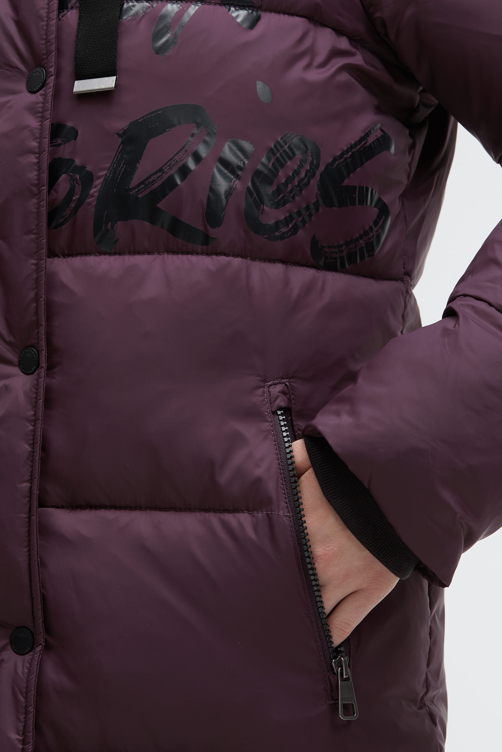 SOCCX Langmantel mit seitlichen Reißverschlüssen am Saum