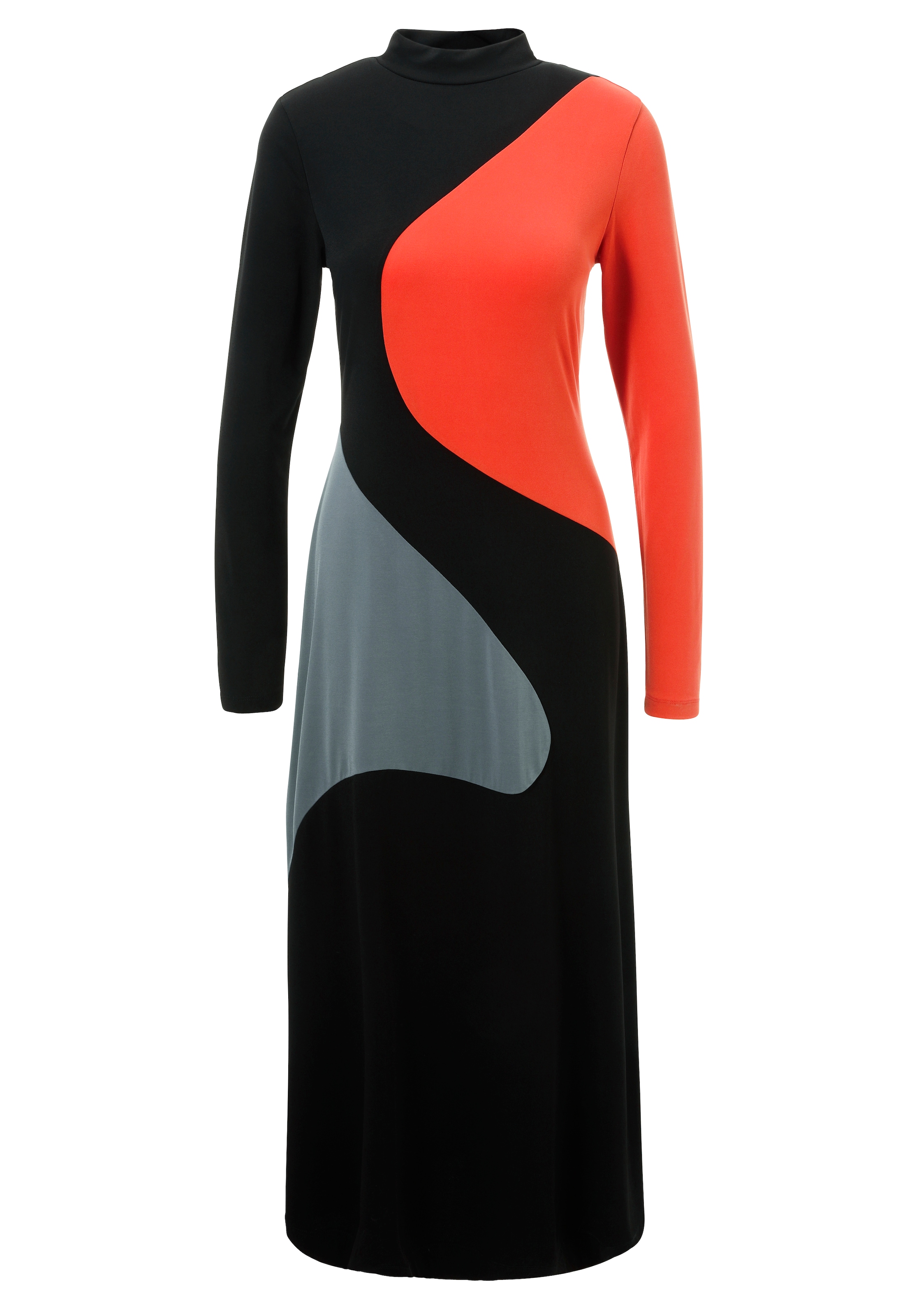 Aniston SELECTED Maxikleid, mit asymmetrisch verlaufenden Farbeinsätze - NEUE KOLLEKTION