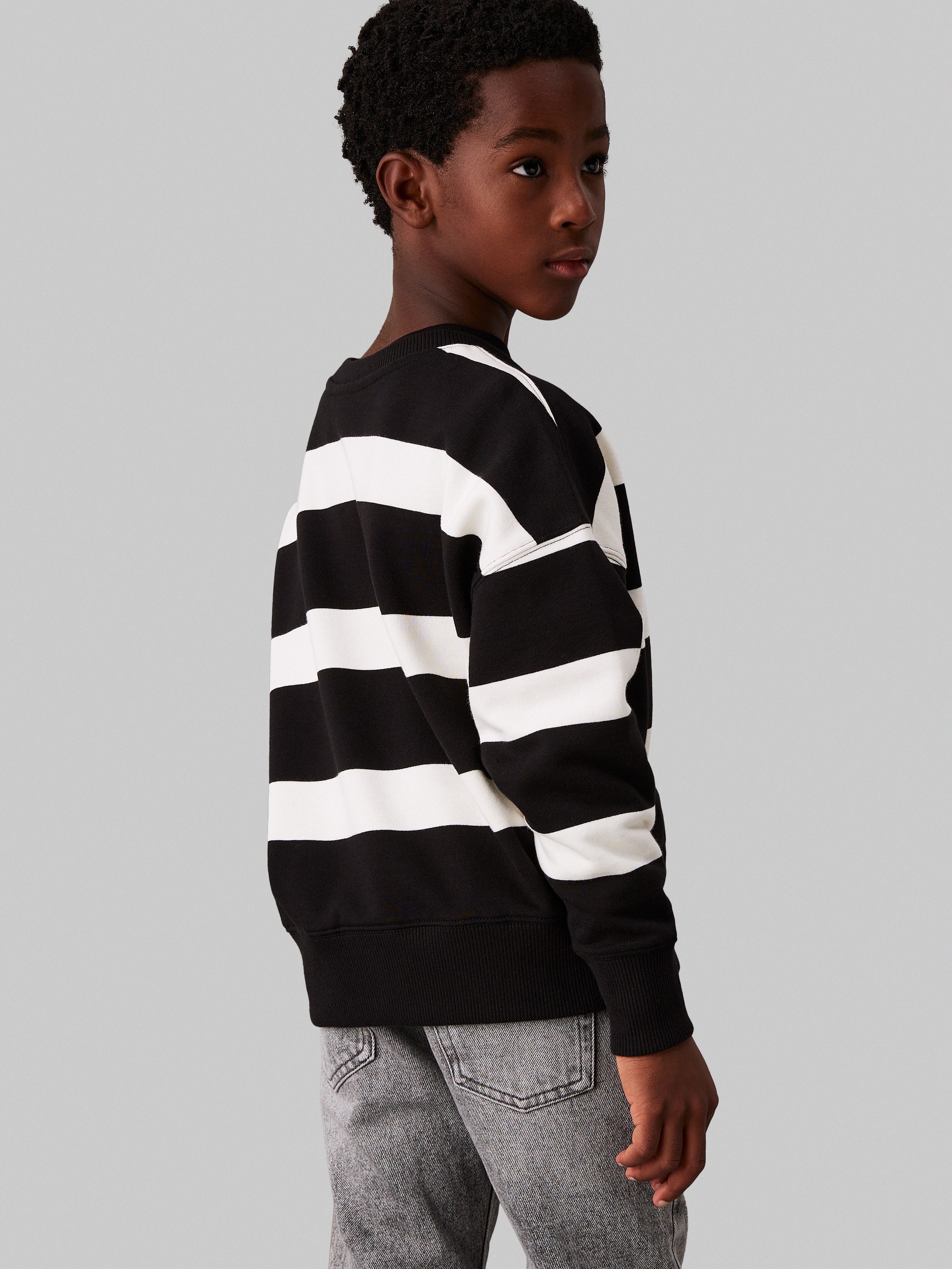 Calvin Klein Jeans Sweatshirt »Striped Modern Comfort Cn«, für Kinder bis 16 Jahre und mit Logopatch