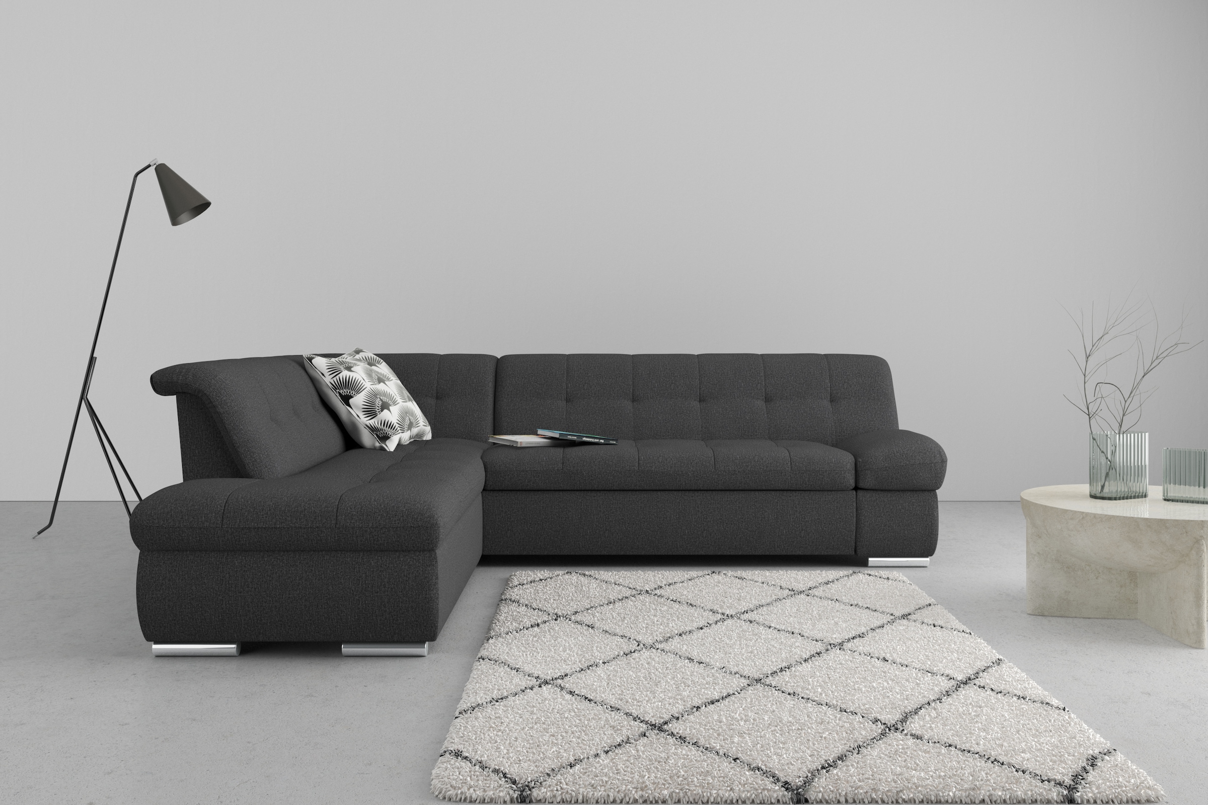 DOMO collection Ecksofa "MONA 271x213 cm, modern und komfortabel" whlw. mit Bett- und Armlehnfunktion, L-Form