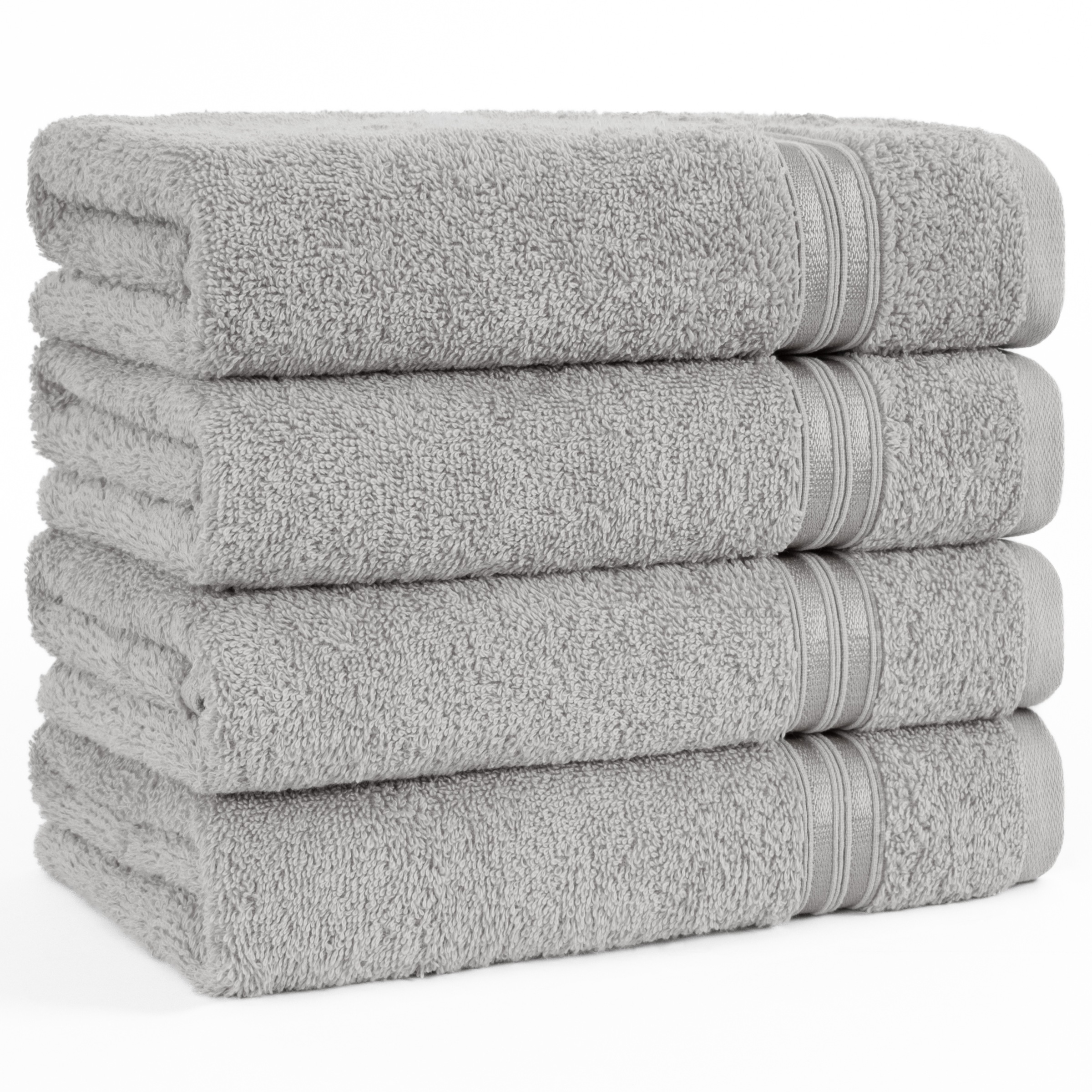 Handtuch Set HAMMETEX, B:50cm L:100cm, grau, Frottier, Baumwolle, Handtücher, "4er Set Handtücher 50x100 cm, 100% Baumwolle, Weich & Saugstark", mit