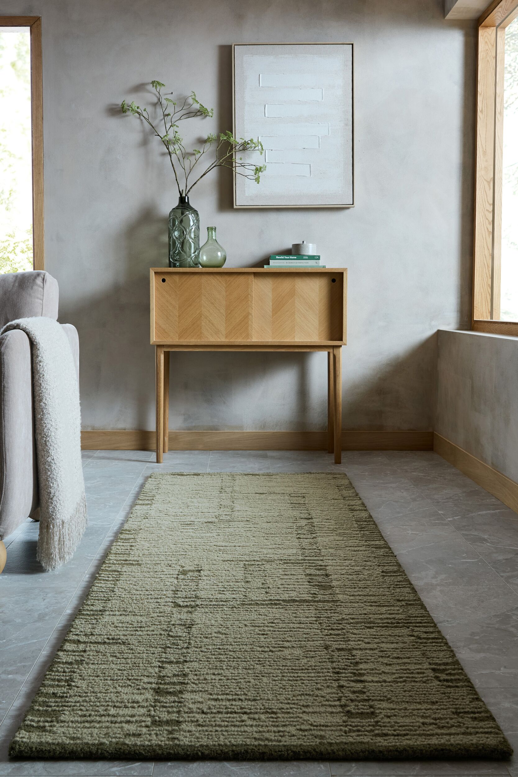 FLAIR RUGS Wollteppich "HARRIS MODULA aus 100% Wolle" rechteckig 12 mm Höhe Strukturierte Oberfläche, handgetuftet, auch als Läufer und in rund