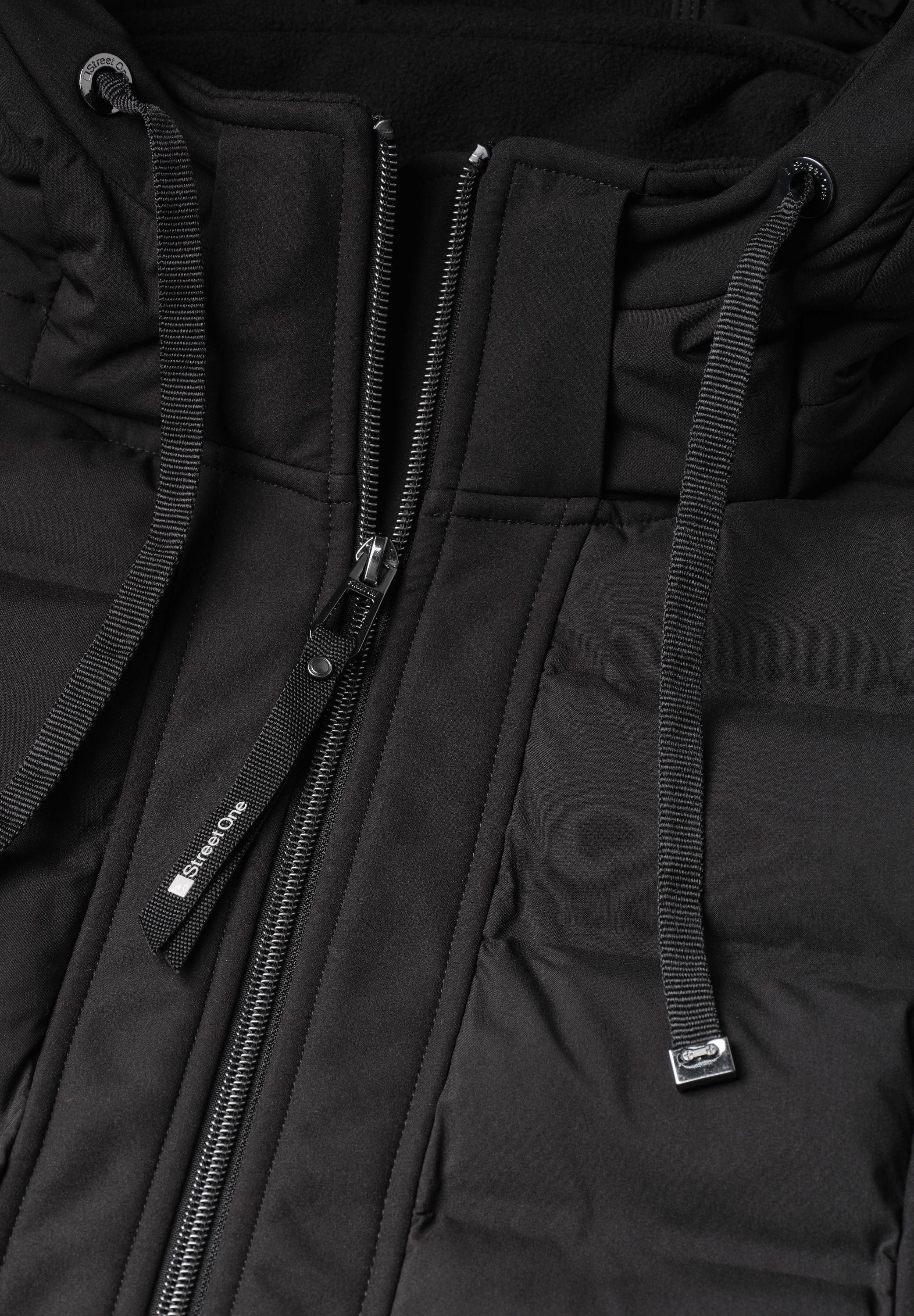 STREET ONE Softshelljacke mit Kapuze mit Tunnelzug im Bund zum Taillieren