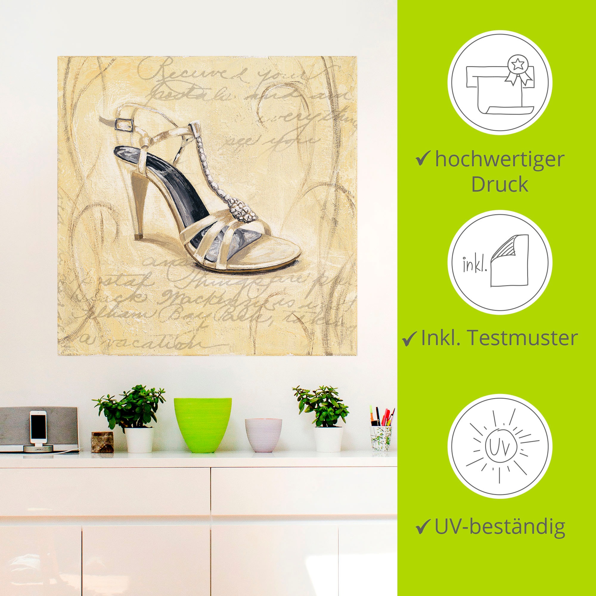 Artland Wandbild »Stiletto I - Schuh«, Mode, (1 St.), als Leinwandbild, Wandaufkleber in verschied. Größen