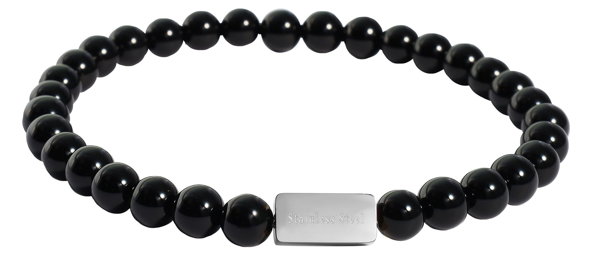Adelia´s Gliederarmband »Edelstahl Armband Kugelarmband mit Perle und Onyx« Perle, silberfarben