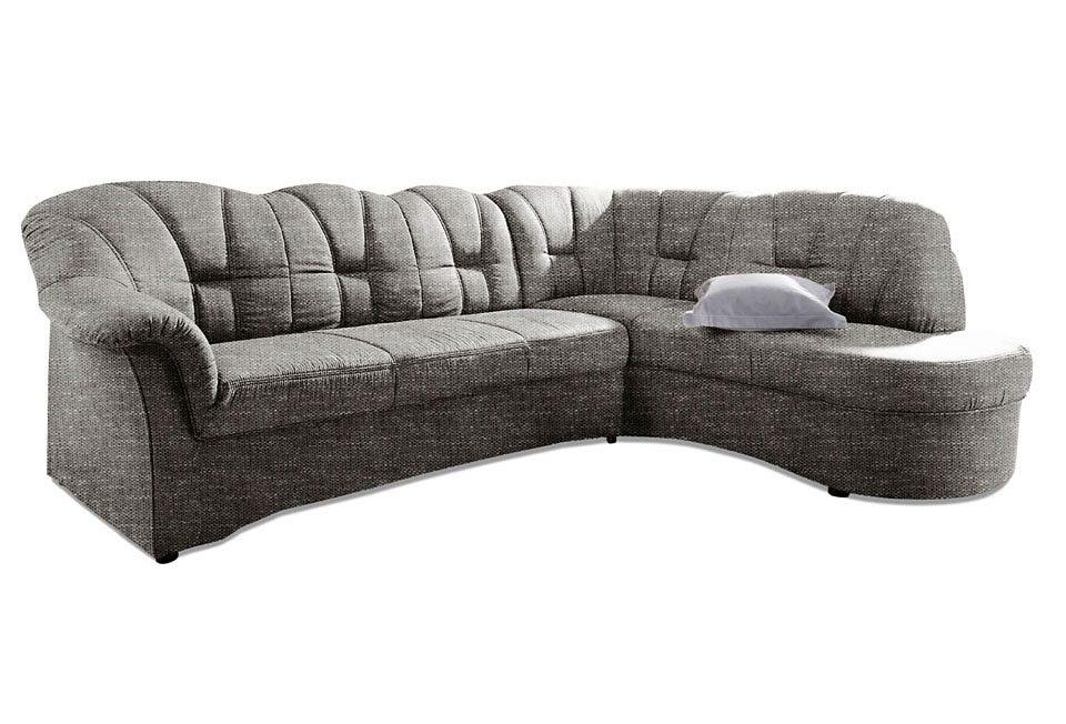 DOMO collection Ecksofa »Papenburg, zeitlose Rückensteppung, elegante Armlehne, L-Form«, mit Ottomane, wahlweise mit Bettfunktion