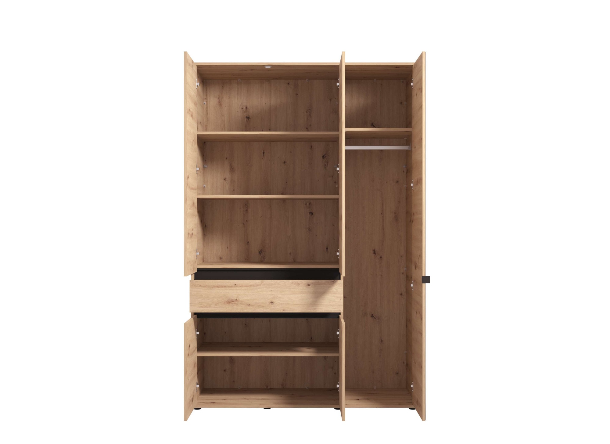 INOSIGN Kleiderschrank »Corbett, grifflose Optik, FSC-zertifziert, Made in Europe«, (138 oder 182,5cm breit, 211cm hoch und 54,5cm tief), mit Spiegel, 1 Schublade und Innenausstattung