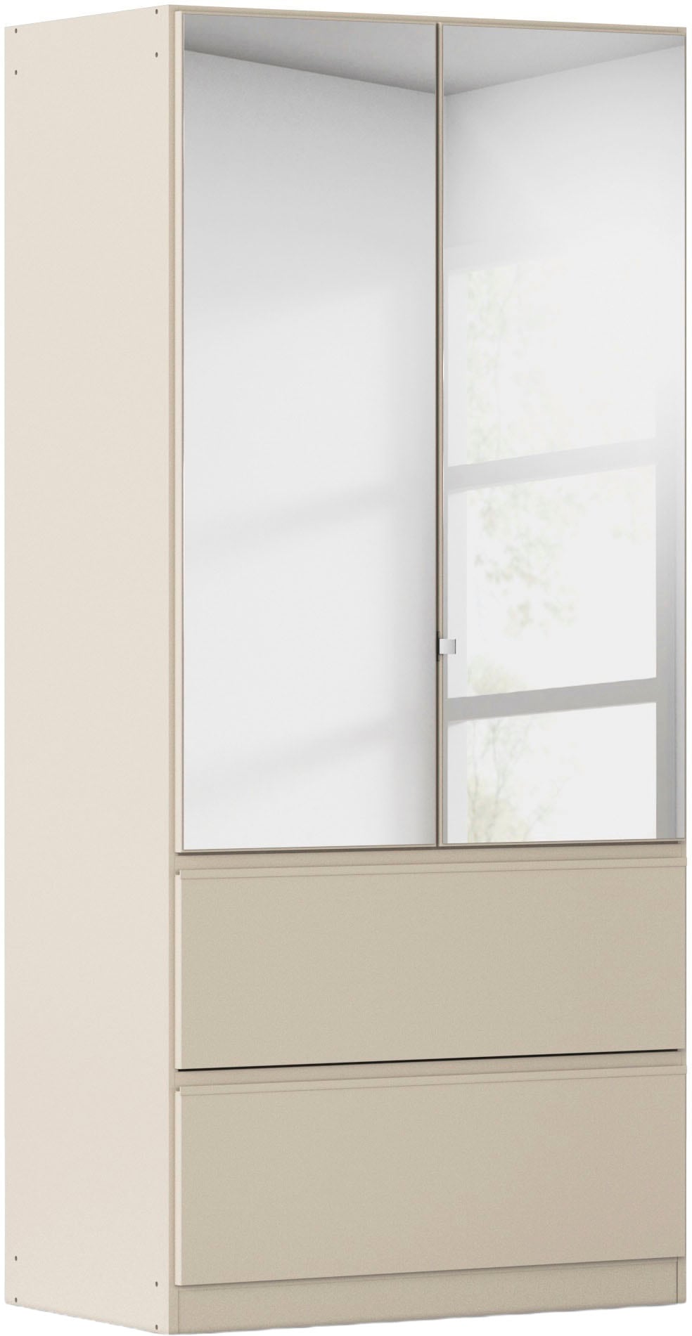 rauch Drehtürenschrank "Kleiderschrank Schrank Garderobe COSTA in den Breiten 91/136/181 cm" in 3 Ausstattungen BASIC/CLASSIC/PREMIUM, mit Spiegel, grifflose Front und Push-to-Open Funktion MADE IN GERMANY