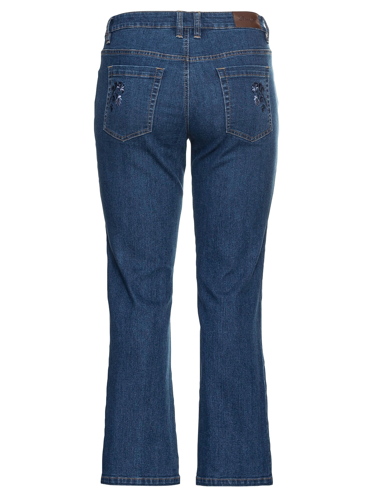 Größen«, Latz im bestellen abknöpfbarem Sheego BAUR mit für »Große Bootcut-Jeans | Trachtenlook