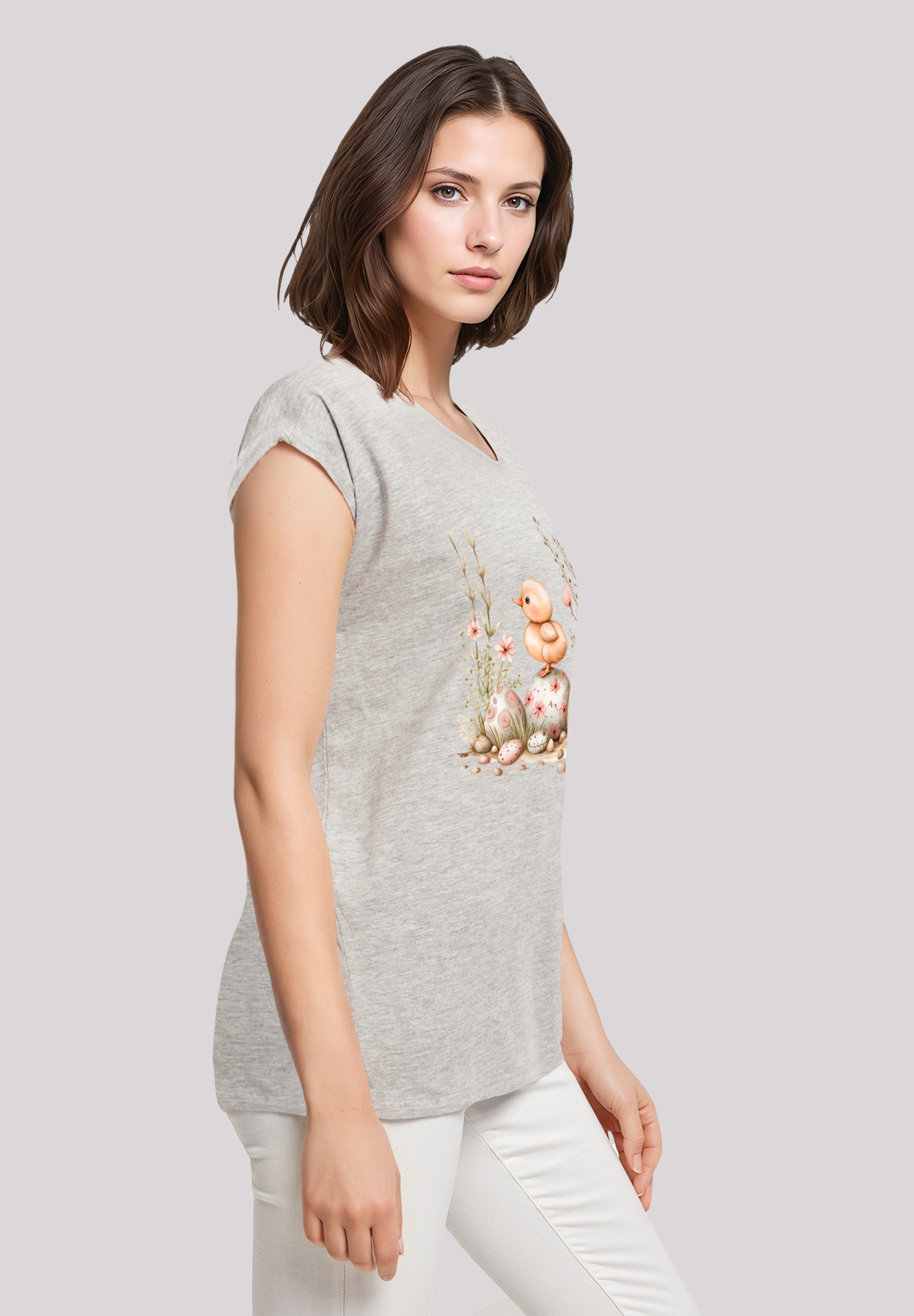 F4NT4STIC T-Shirt »Ostern Küken Ei Blumen«, Premium Qualität