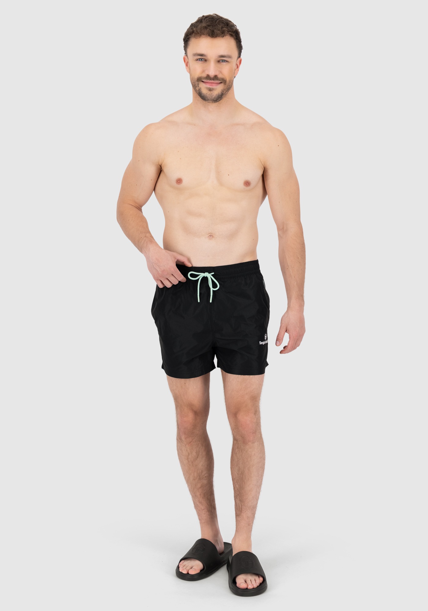 Badeshorts SERGIO TACCHINI "GUACETO SWIMSHORT Herren", Herren, Gr. M, EURO-Größen, grün (schwarz, birds egg grün), Polyester, Badehosen Badeshorts, Badehose Herren, Badeshorts, Strandhose, Swimwear, Beachwear, Sale 3