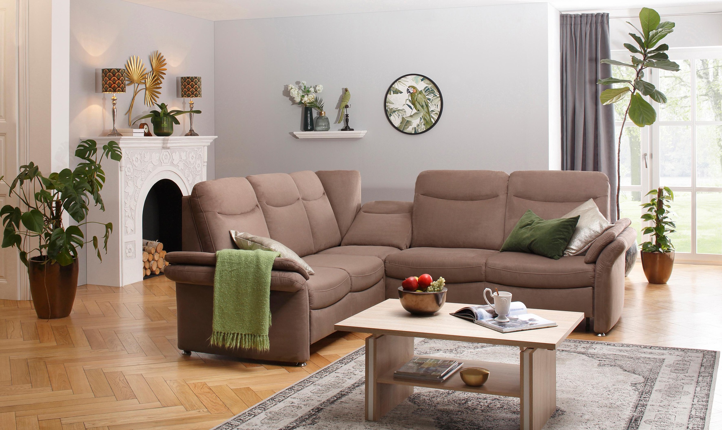 Home affaire Ecksofa »Tahoma L-Form«, mit Armlehnfunktion, wahlweise Bettfunktion, Schublade, Relaxfunktion