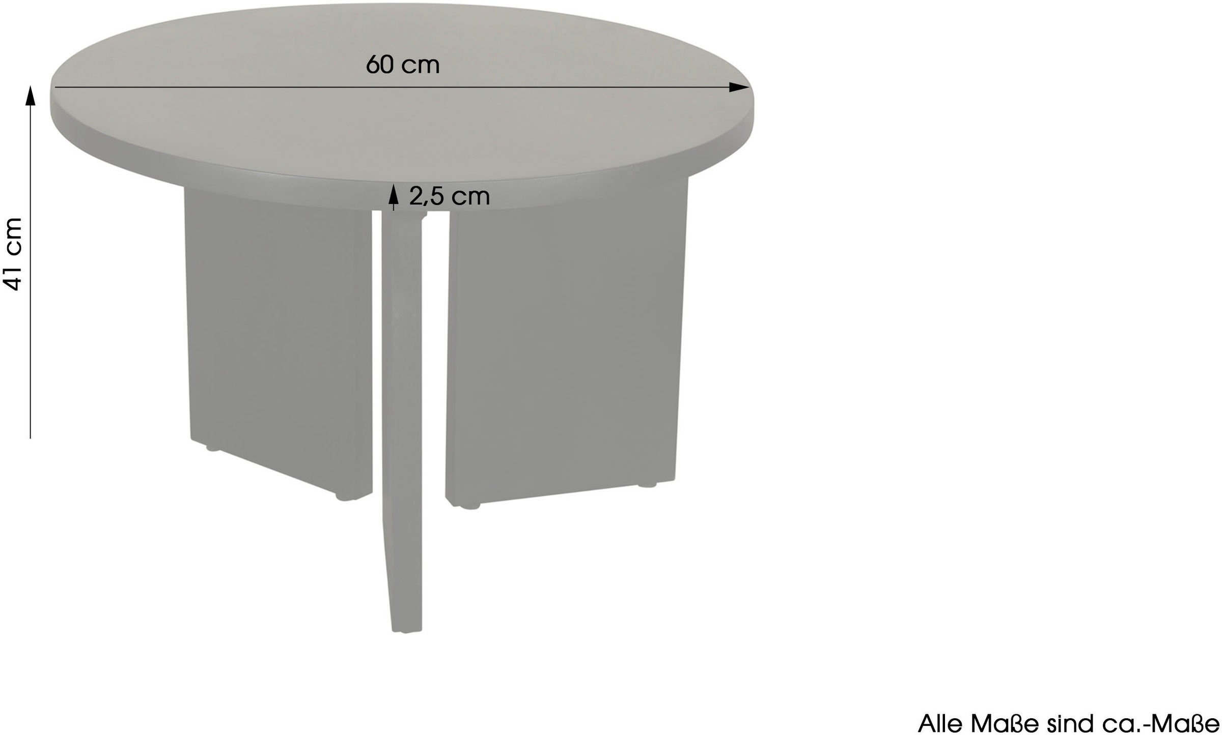 byLIVING Couchtisch »Round«, (1 St.), aus 2,5cm starkem Massivholz schwarz, einzeln oder im Set stellbar
