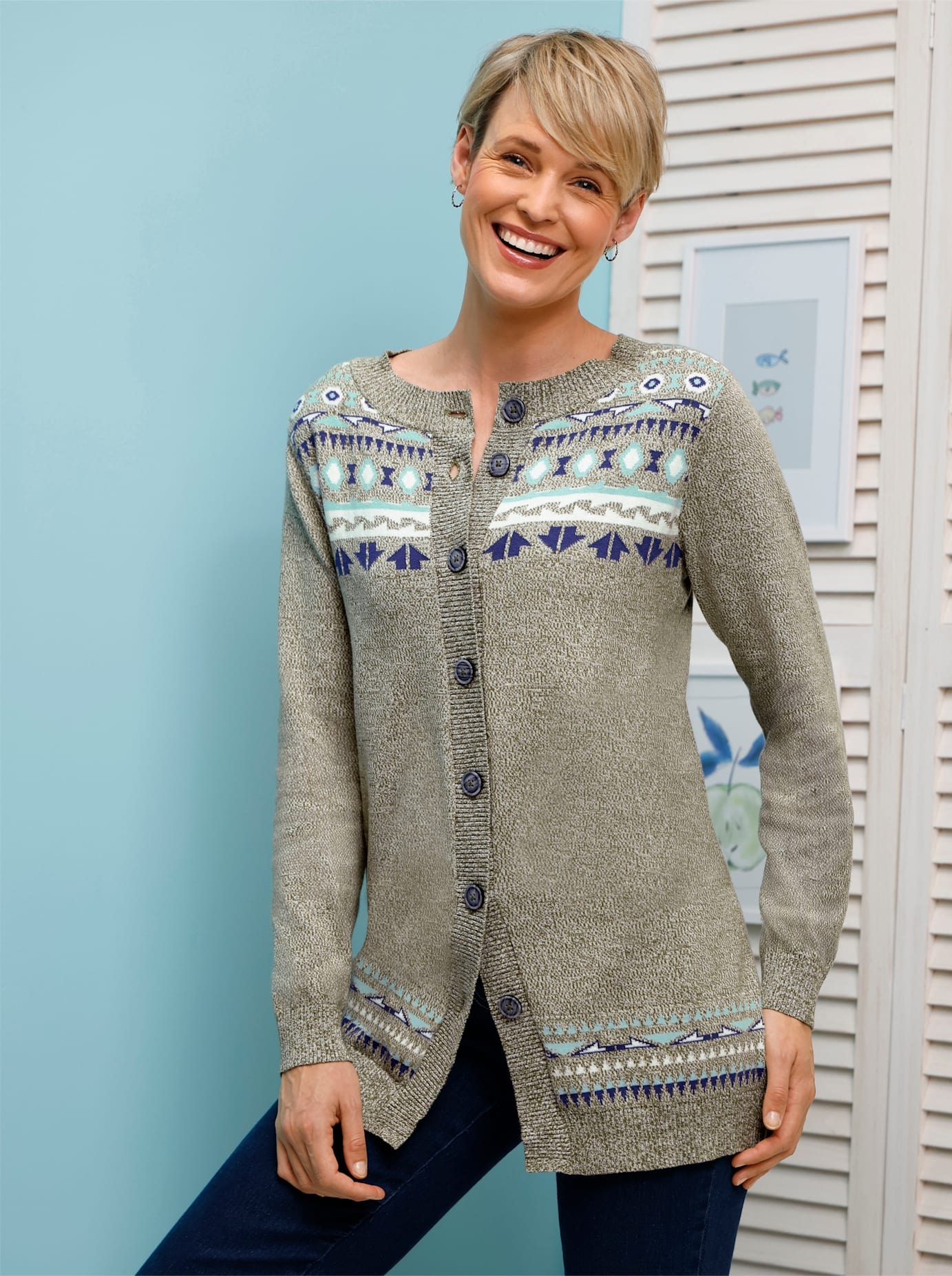 Classic Basics Longstrickjacke