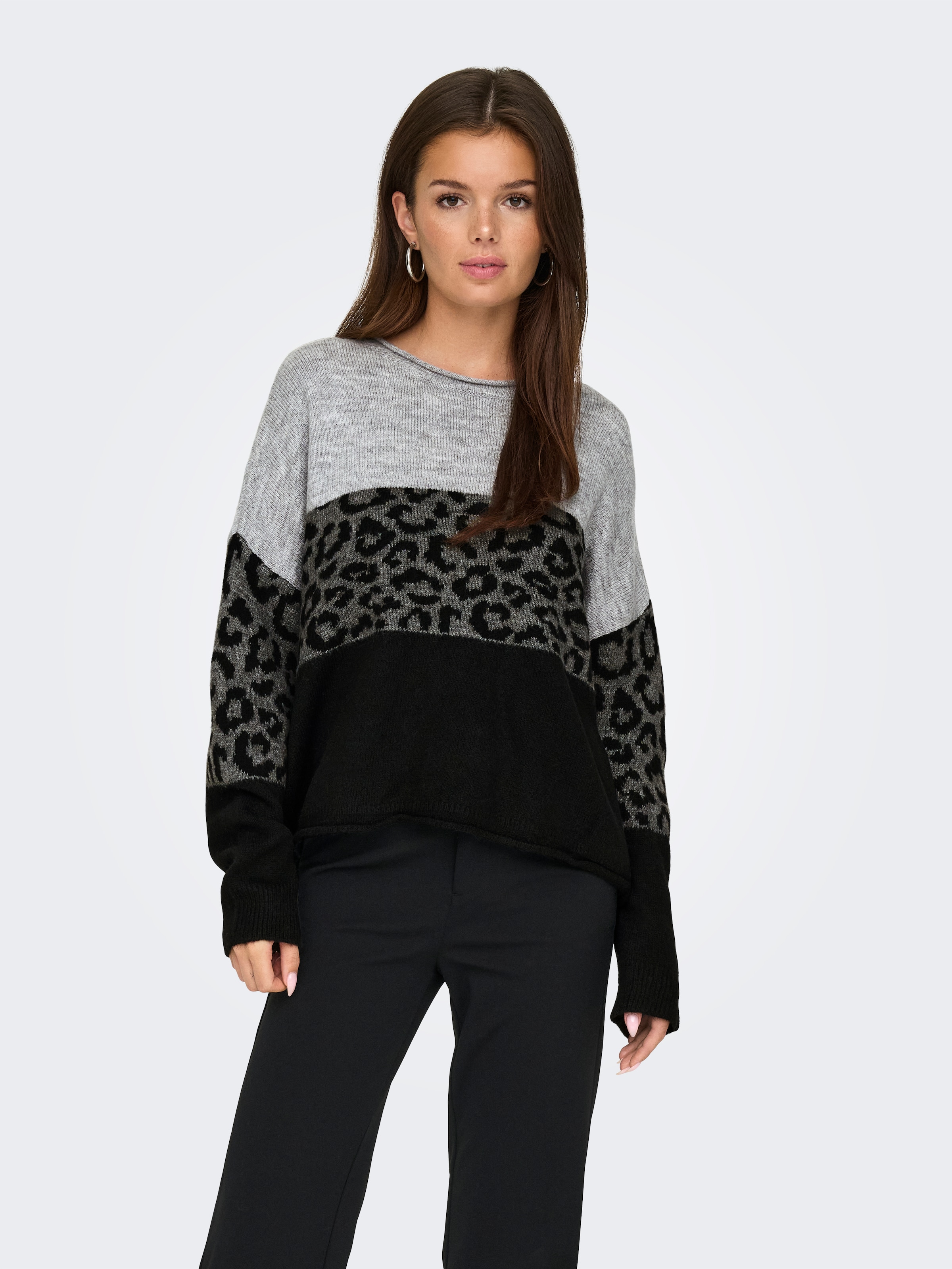 Rundhalspullover »ONLJADE ANIMAL LS O-NECK NOOS KNT«