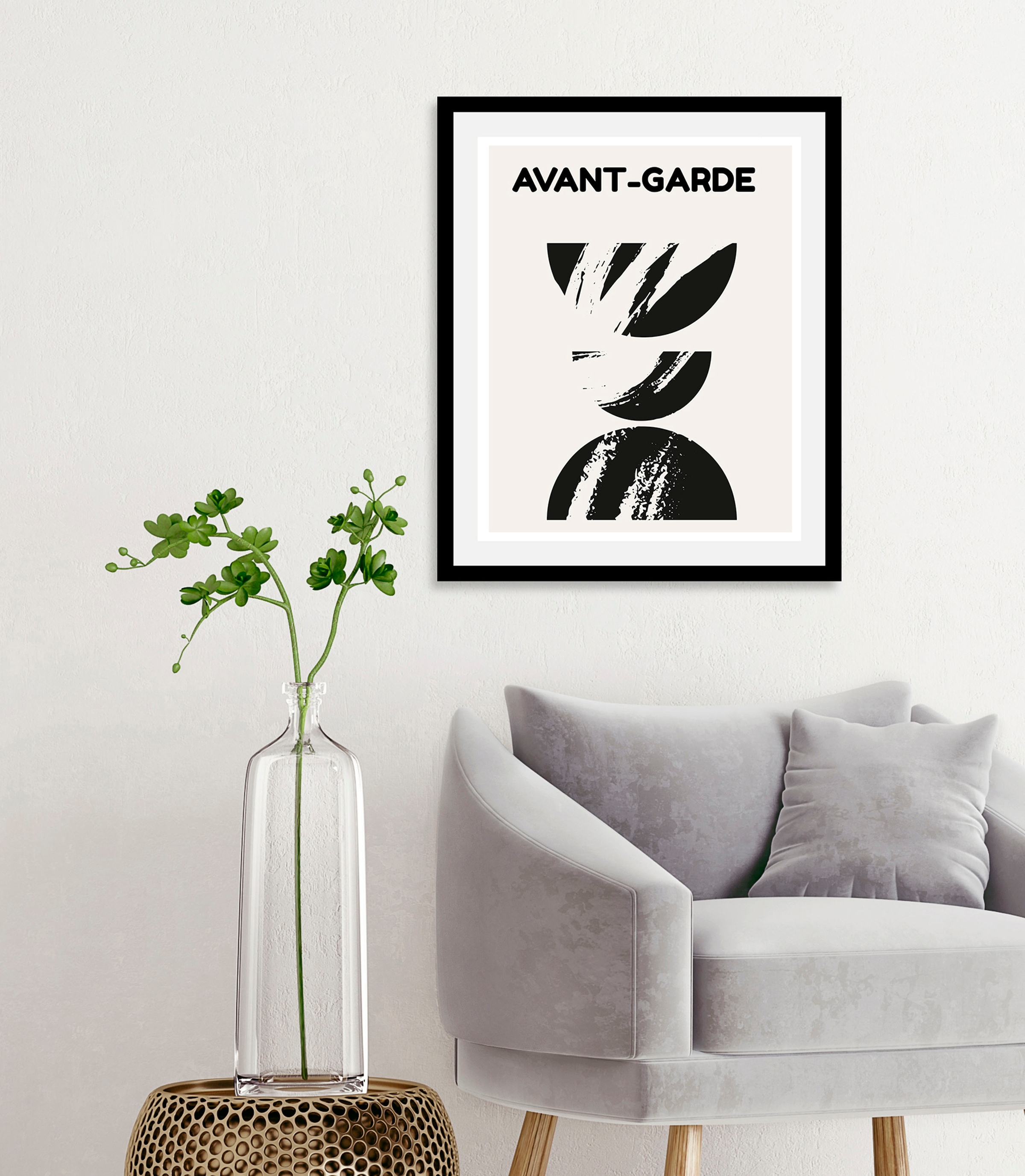 queence Bild "Avant-Garde II", Abstrakt-Kunst-Schriftzug-Schwarz-Weiß, (1 S günstig online kaufen