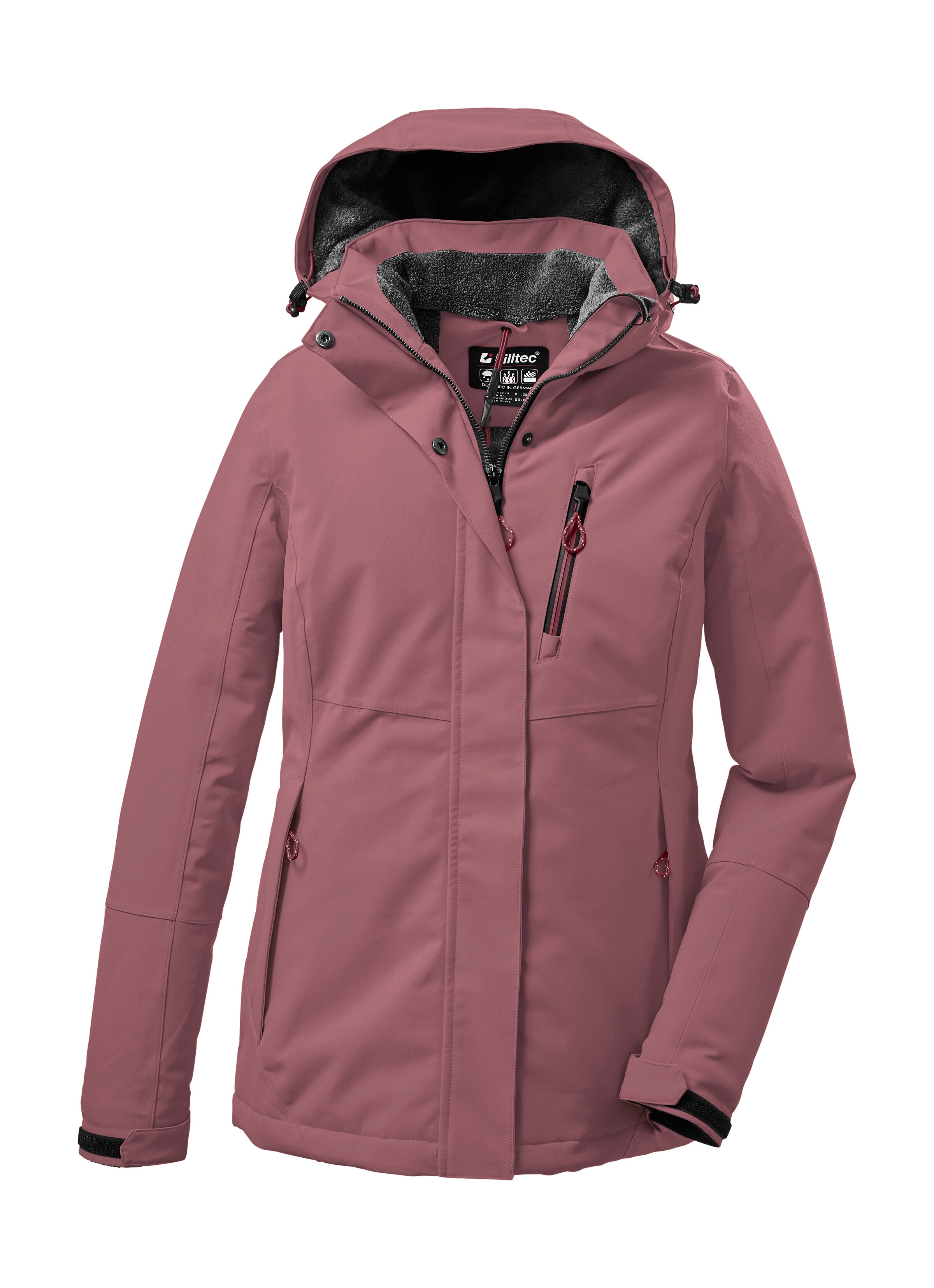 Killtec Outdoorjacke "KOW 140 WMN JCKT" Wasserdichte Damenjacke, atmungsaktiv, abnehmbare Kapuze