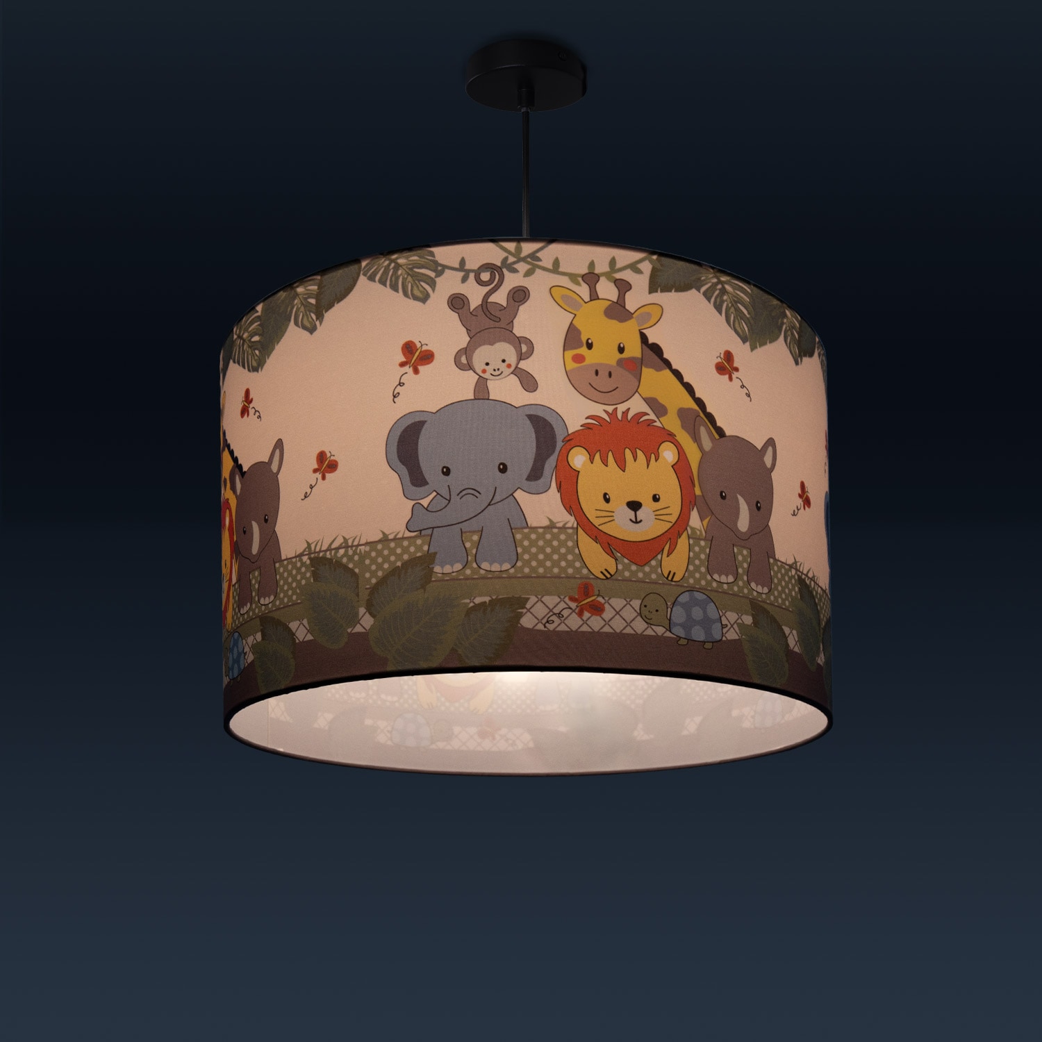 1 | Kinderzimmer, flammig-flammig, »Diamond Dschungel-Tiere, 634«, Home Kinderlampe Pendelleuchte LED Paco Deckenlampe BAUR E27