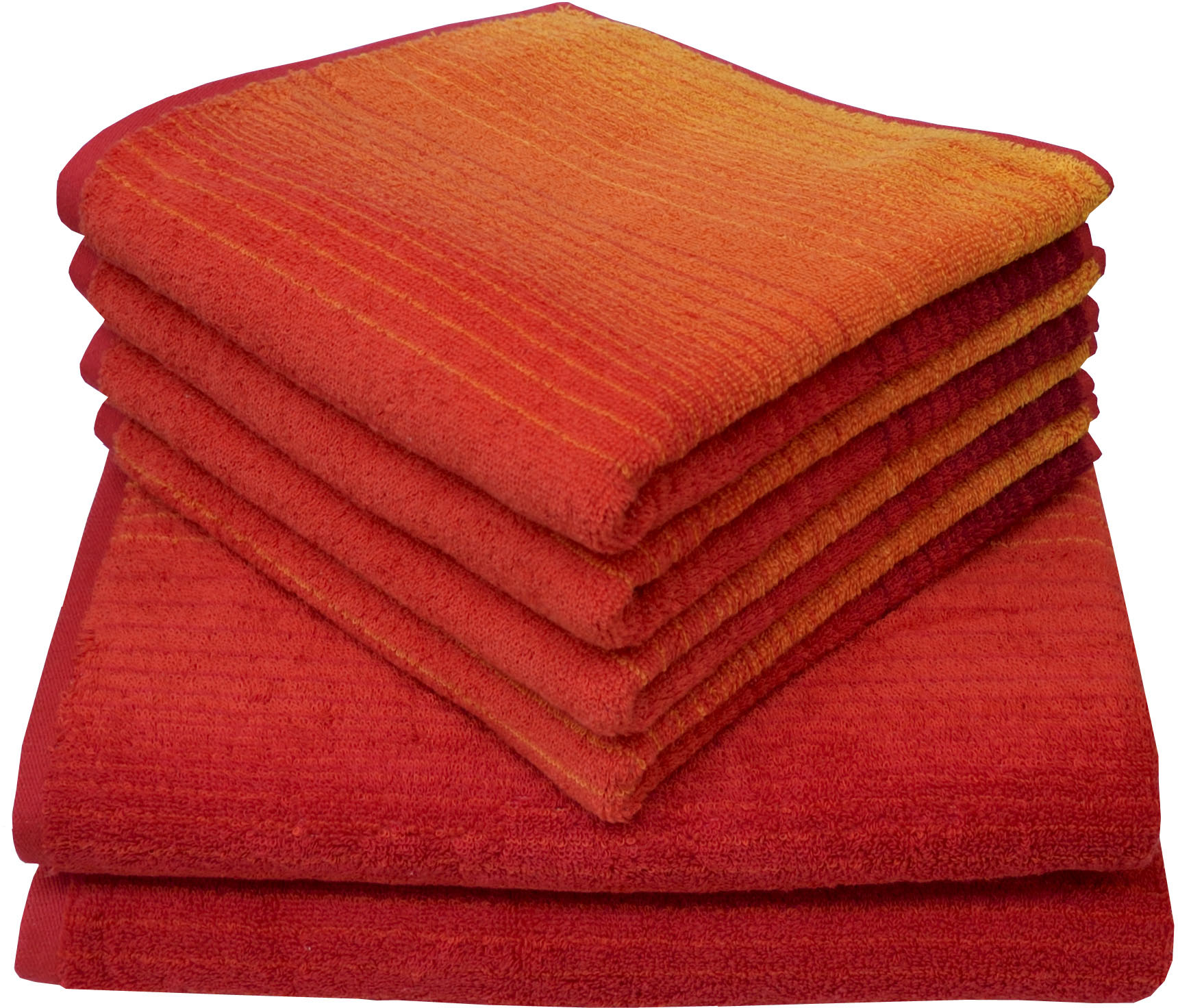 Dyckhoff Handtuch Set "mit Farbverlauf" Set 6 Stk. Walkfrottee mit Farbverlauf;4 Handtücher (50x100cm), 2 Duschtücher (70x140cm)