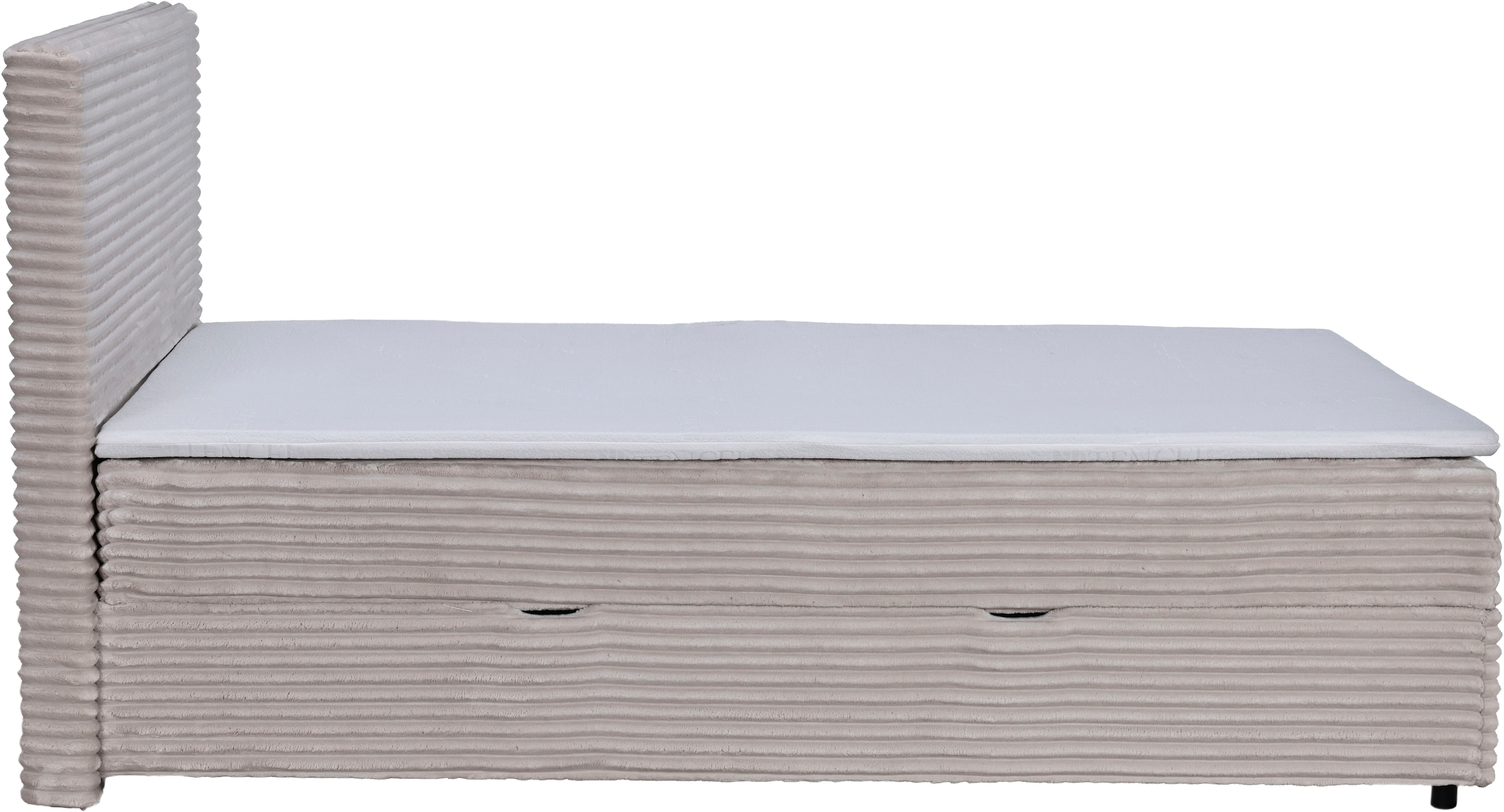 Home affaire Boxbett »CORLAY, Polsterbett mit Stauraum und Taschenfederkernmatratze H3« inkl. PUR-Schaumtopper, Cord-Bezug, 120x200cm