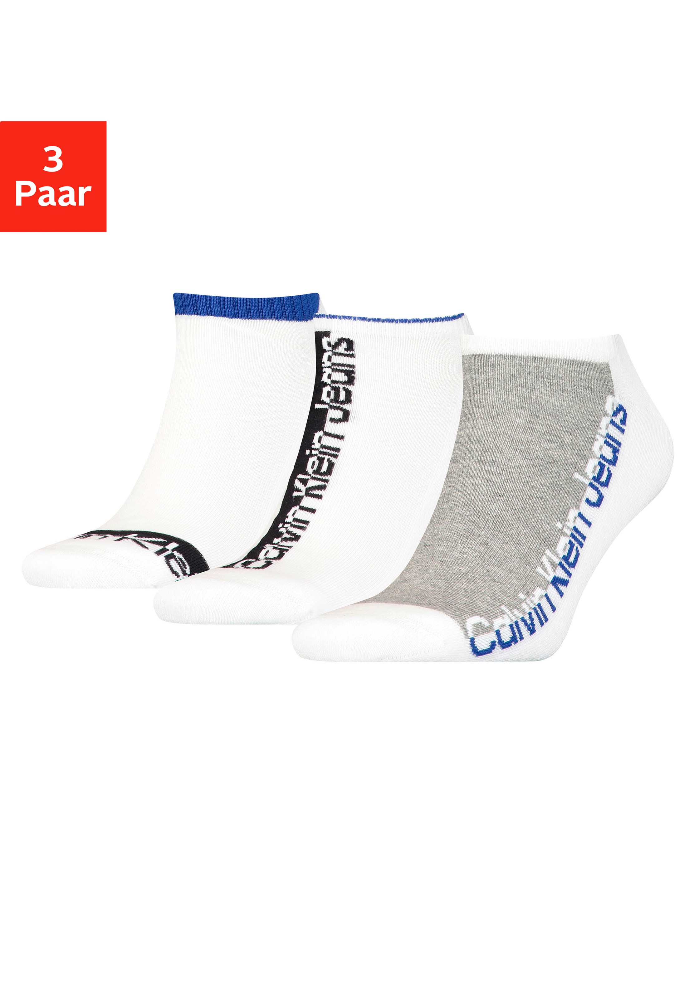 Calvin Klein Sneakersocken, (3 Paar), mit Logo-Schriftzug ▷ für | BAUR