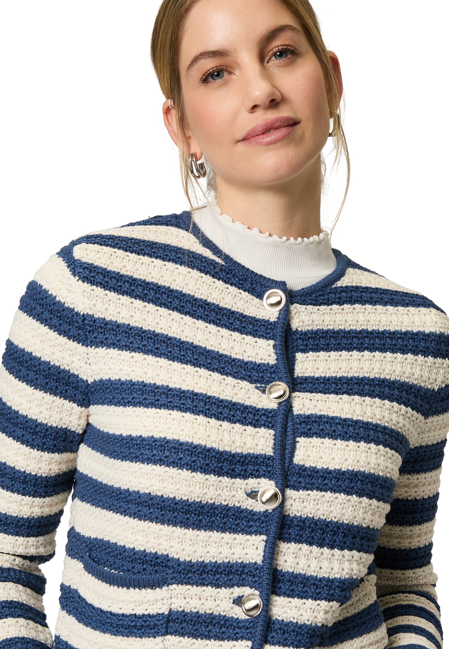 Zero Strickjacke »zero Strickjacke mit Streifen«, Knopfleiste