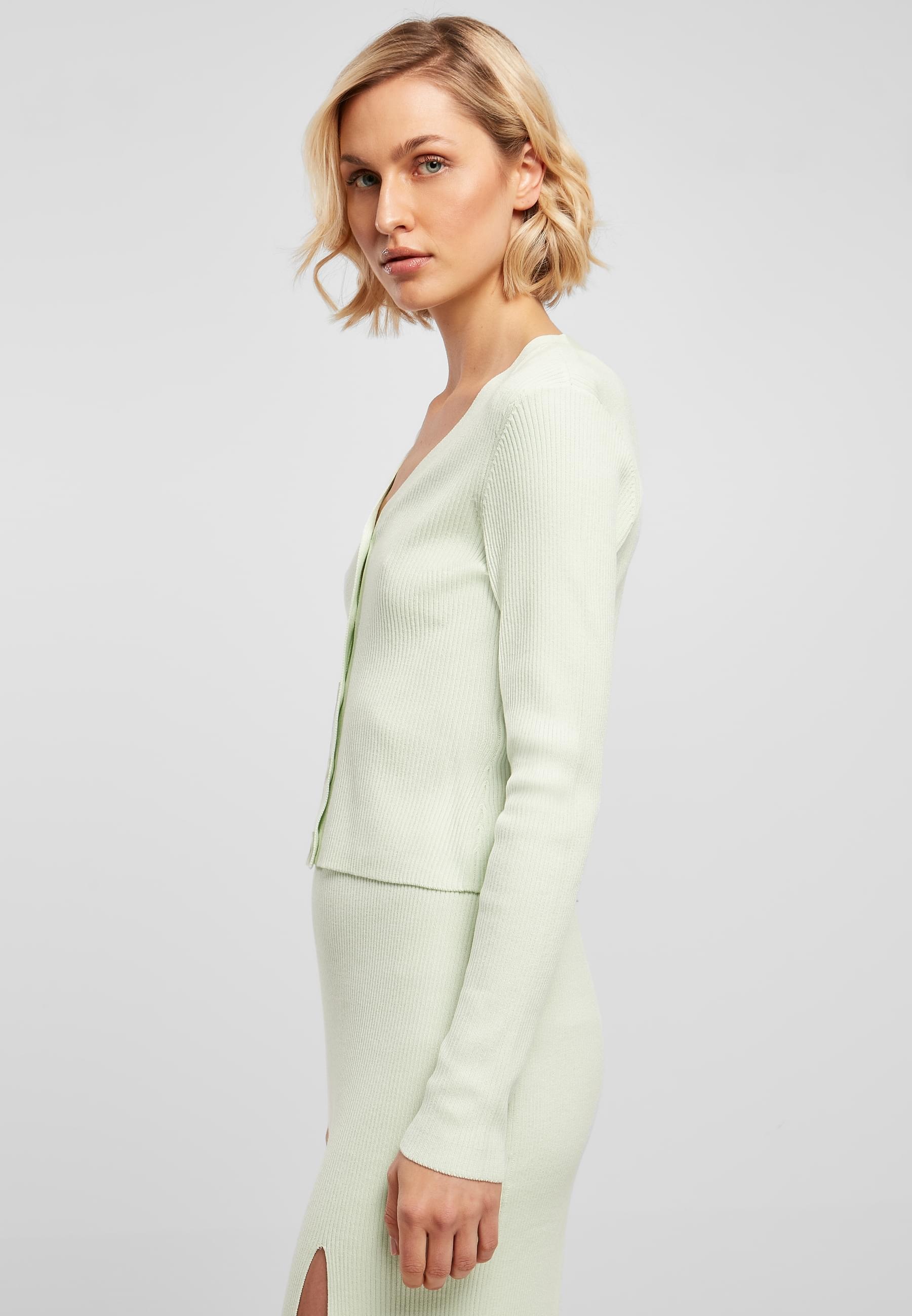 URBAN CLASSICS Strickjacke »Urban Classics Damen Ladies Short Rib Knit Cardigan«
