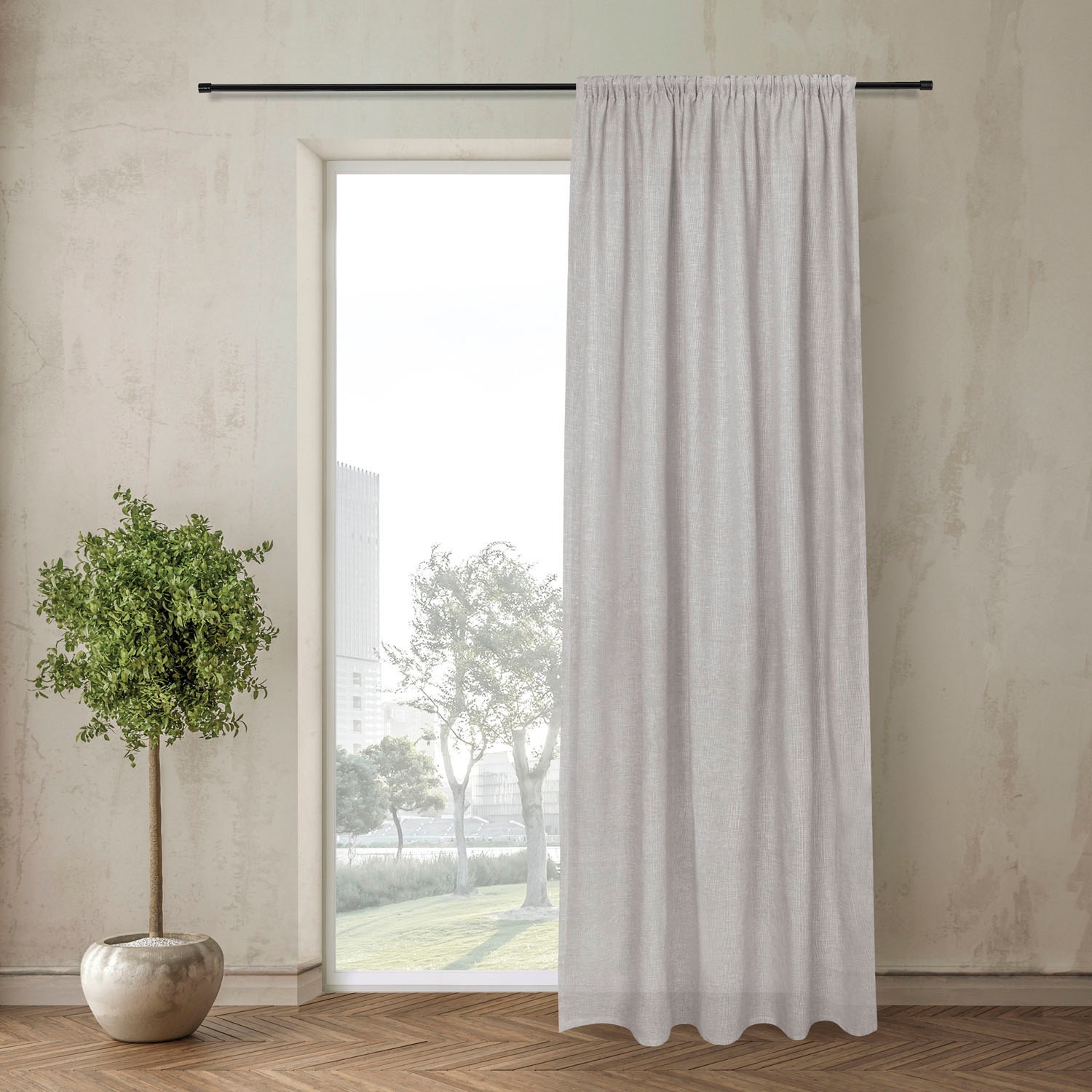 Gerster Vorhang "Anzo" Kräuselband 1 Stk. tlg. Fertigschal Uni günstig online kaufen