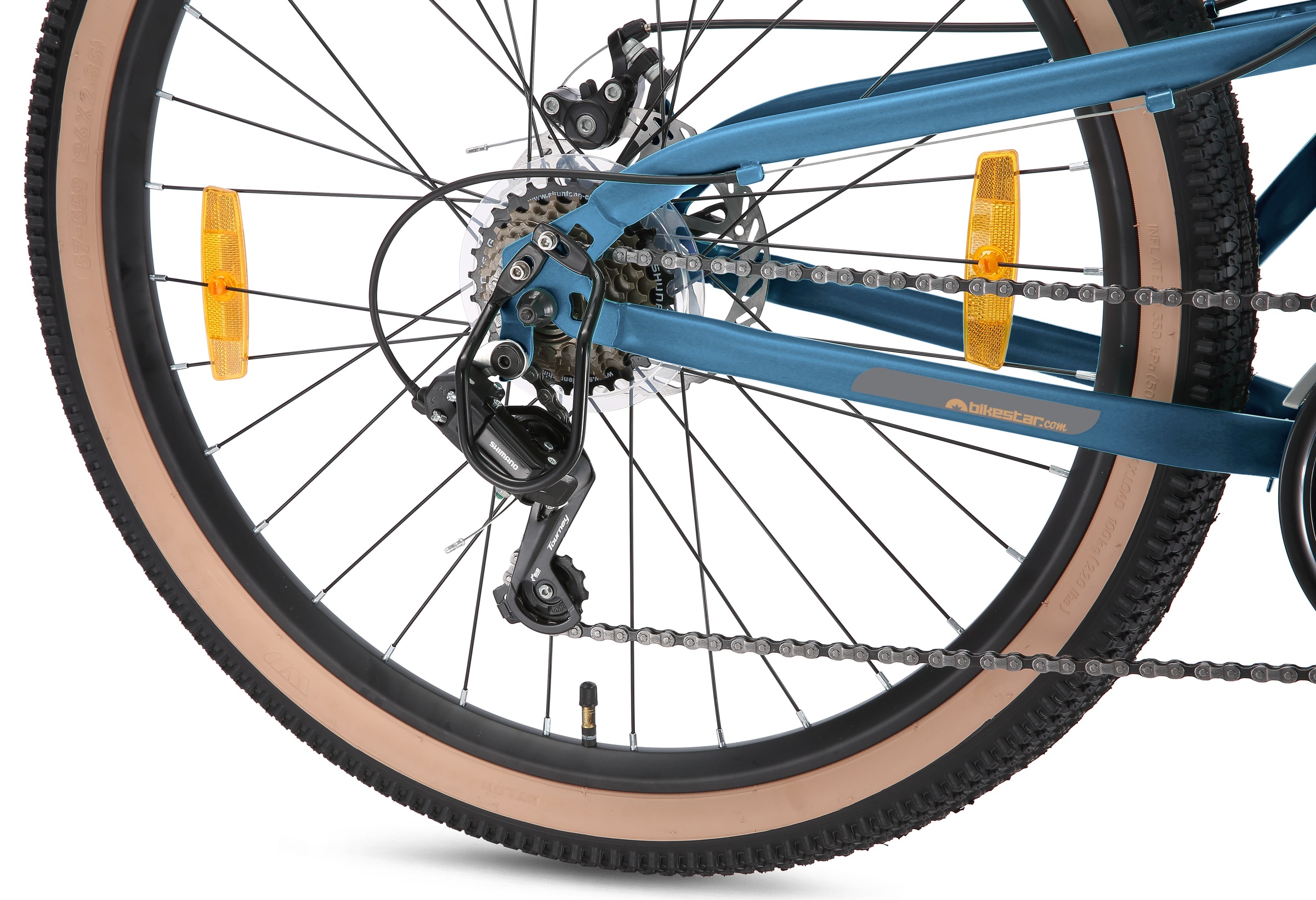 Bikestar Mountainbike 21 Gang Shimano RD-TY300 Schaltwerk Kettenschaltung für Damen und Herren, Kettenschaltung