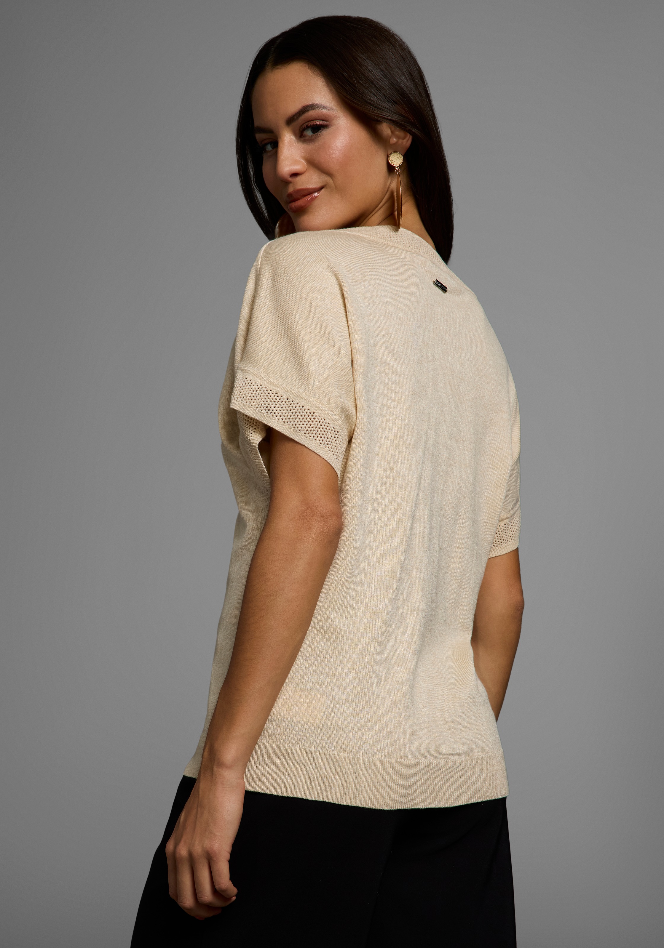 Laura Scott Kurzarmpullover, mit sommerlichem Ajourmuster günstig online kaufen