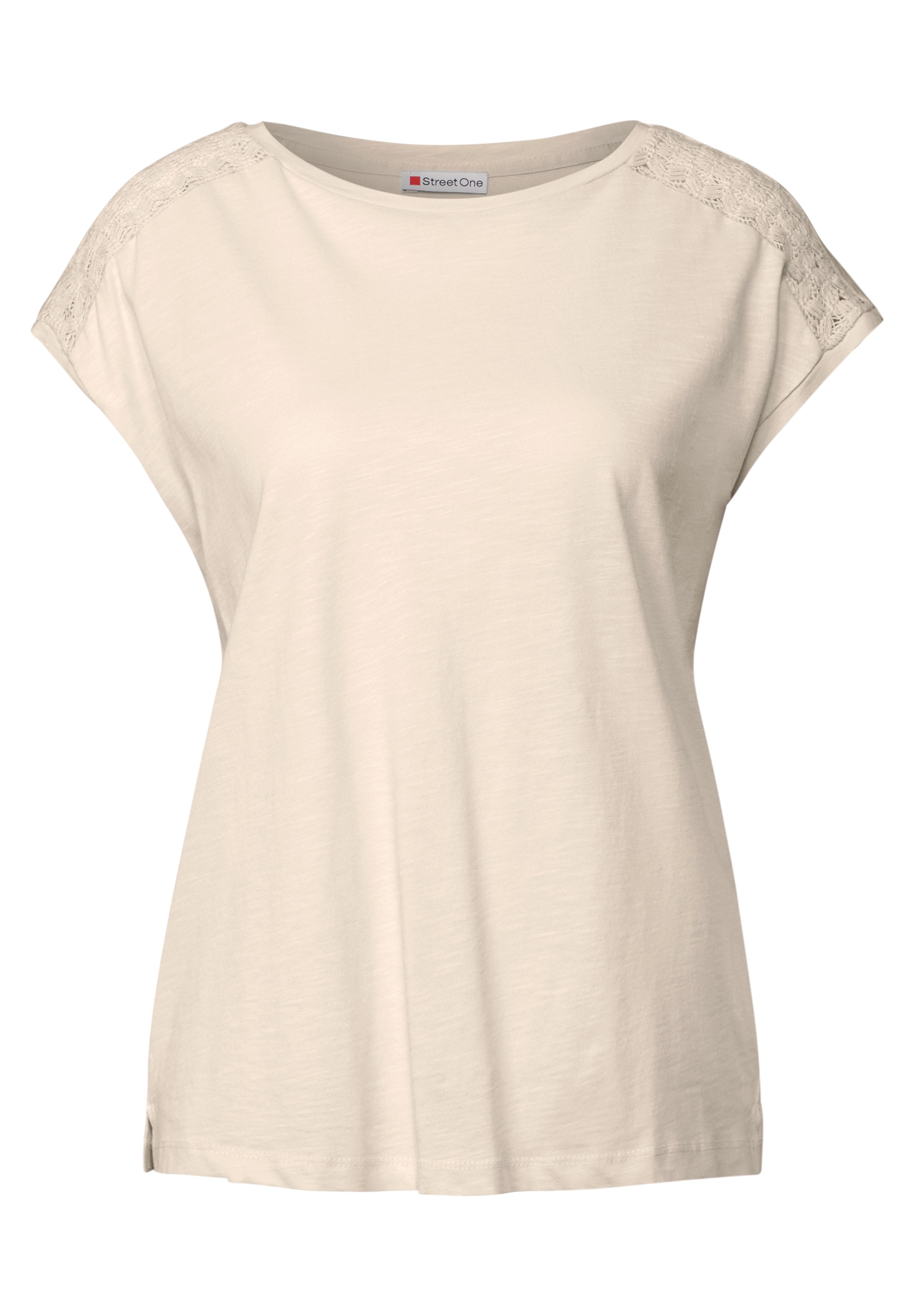 STREET ONE Spitzenshirt, im soften Baumwoll-Mix