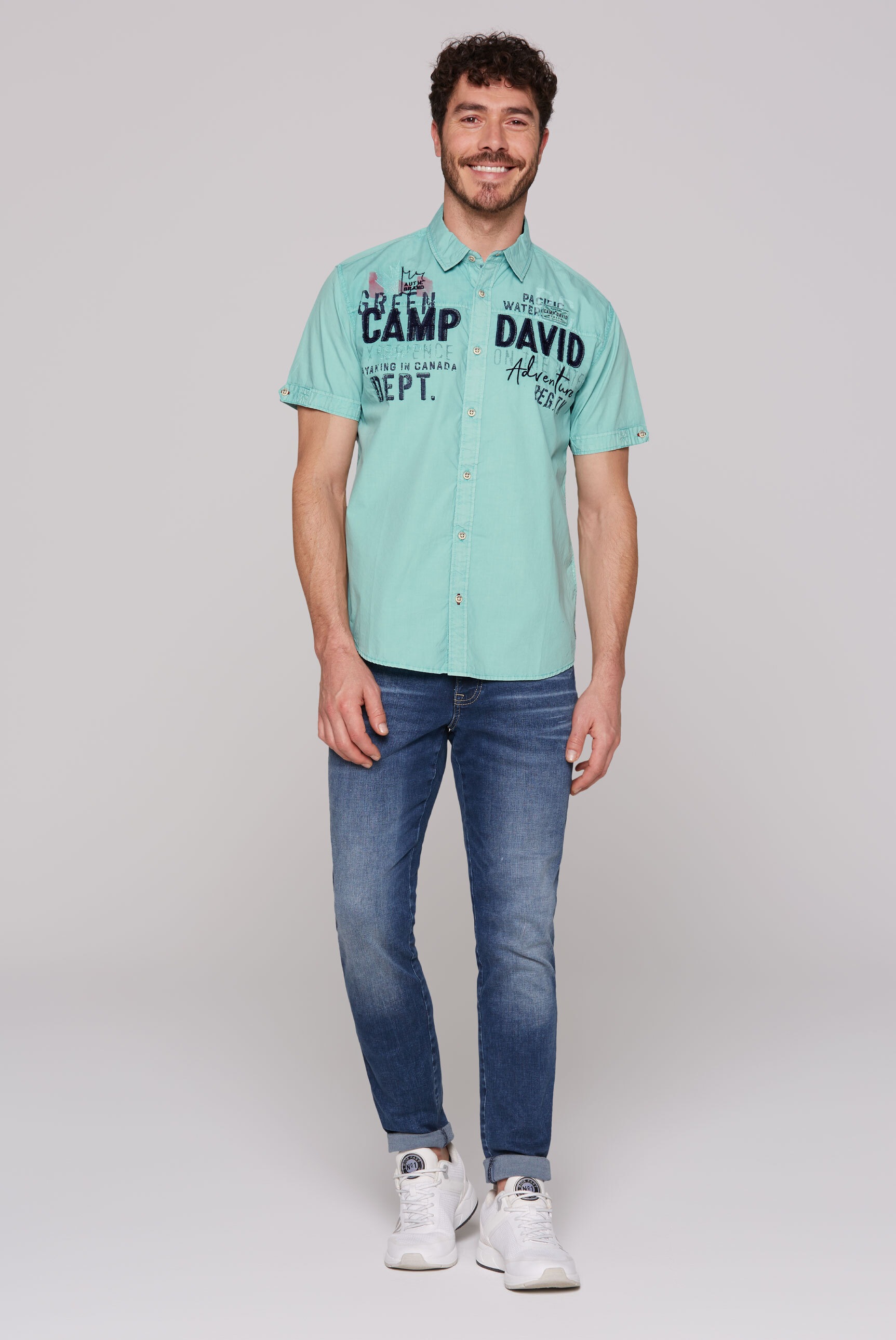 CAMP DAVID Kurzarmhemd, aus Baumwolle