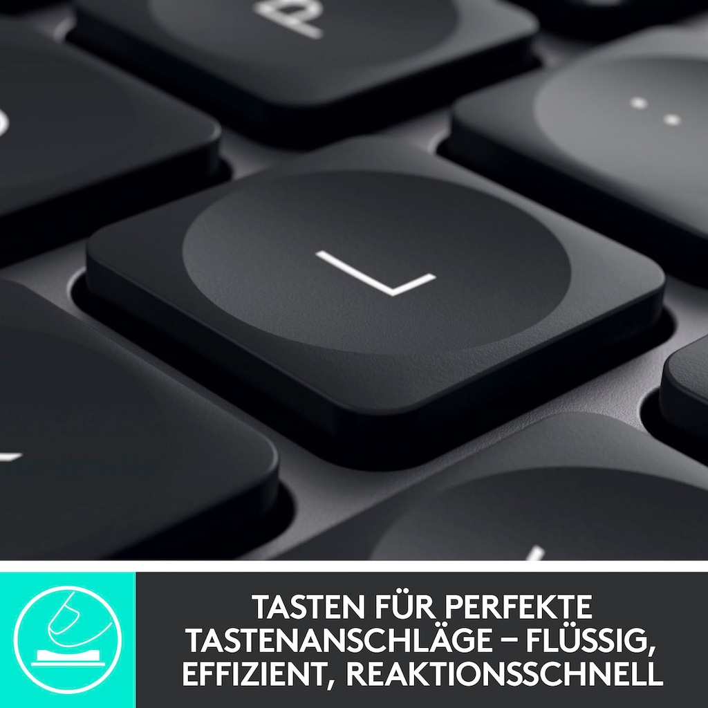 Logitech Tastatur »MX Keys Advanced«, (Antirutsch-Füße-Ziffernblock)