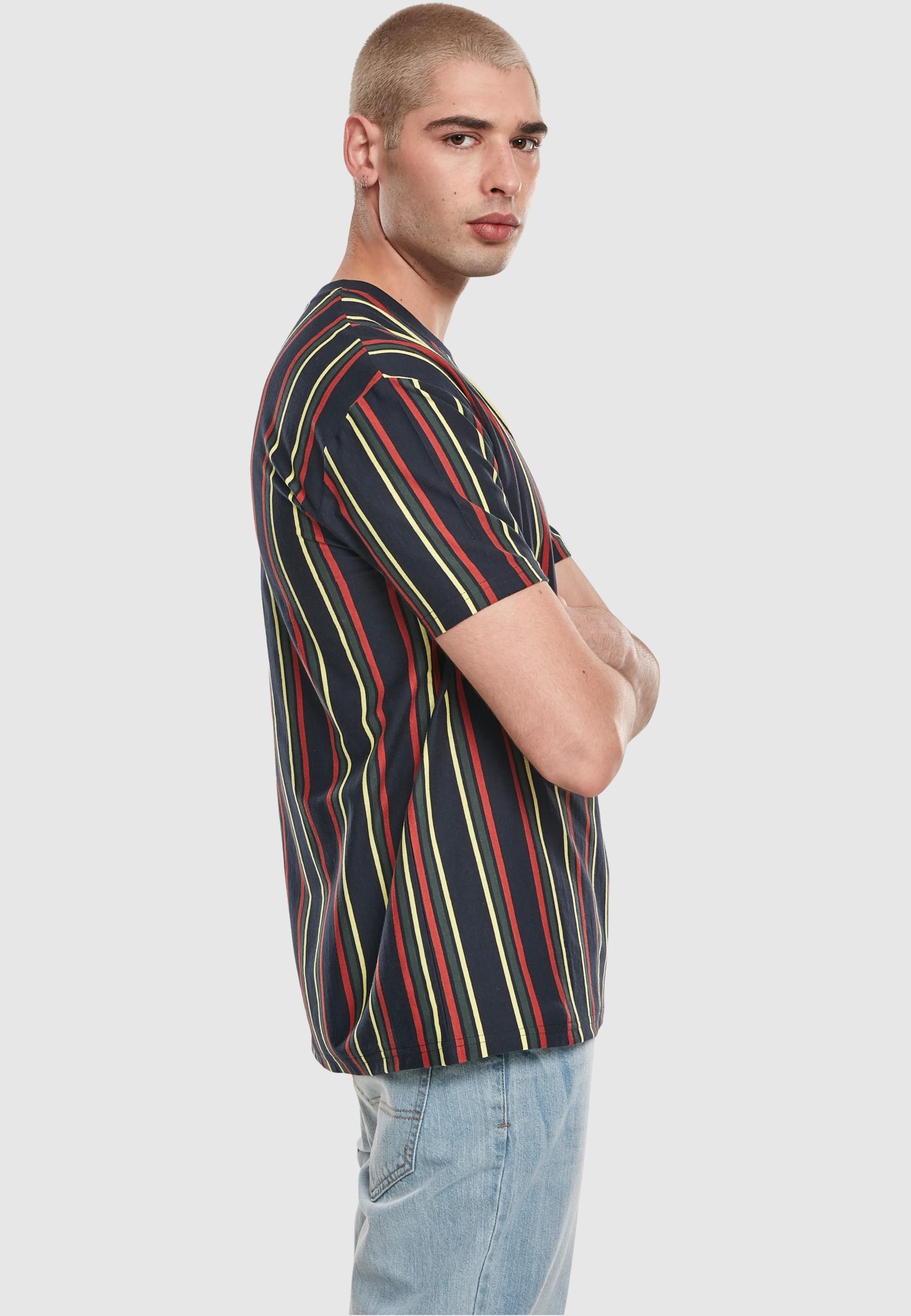 URBAN CLASSICS T-Shirt »Urban Classics Herren Printed Oversized Retro Stripe Tee«