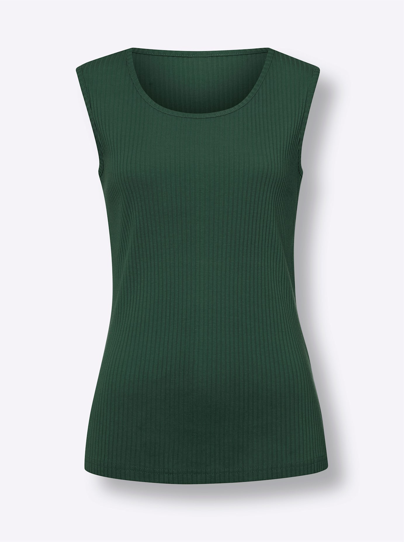 Shirttop CLASSIC BASICS, Damen, Gr. 56, grün (moos), 50% Baumwolle, 50% Polyester, unifarben, Rundhals, Tops Shirttop 2