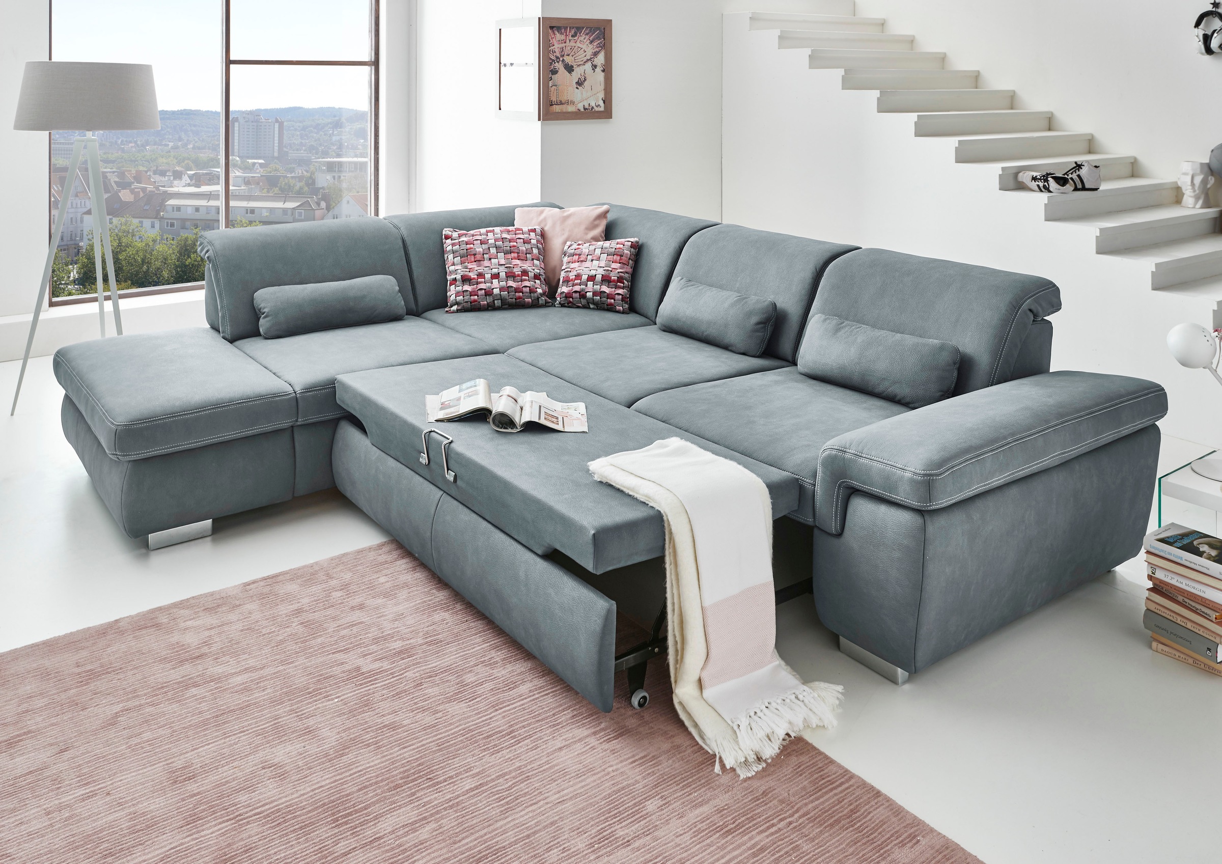 Die PlanBar Ecksofa »MP-IN17041 L-Form«, Sitztiefenverstellung, optional mit Kopfteilverstellung & Bettfunktion