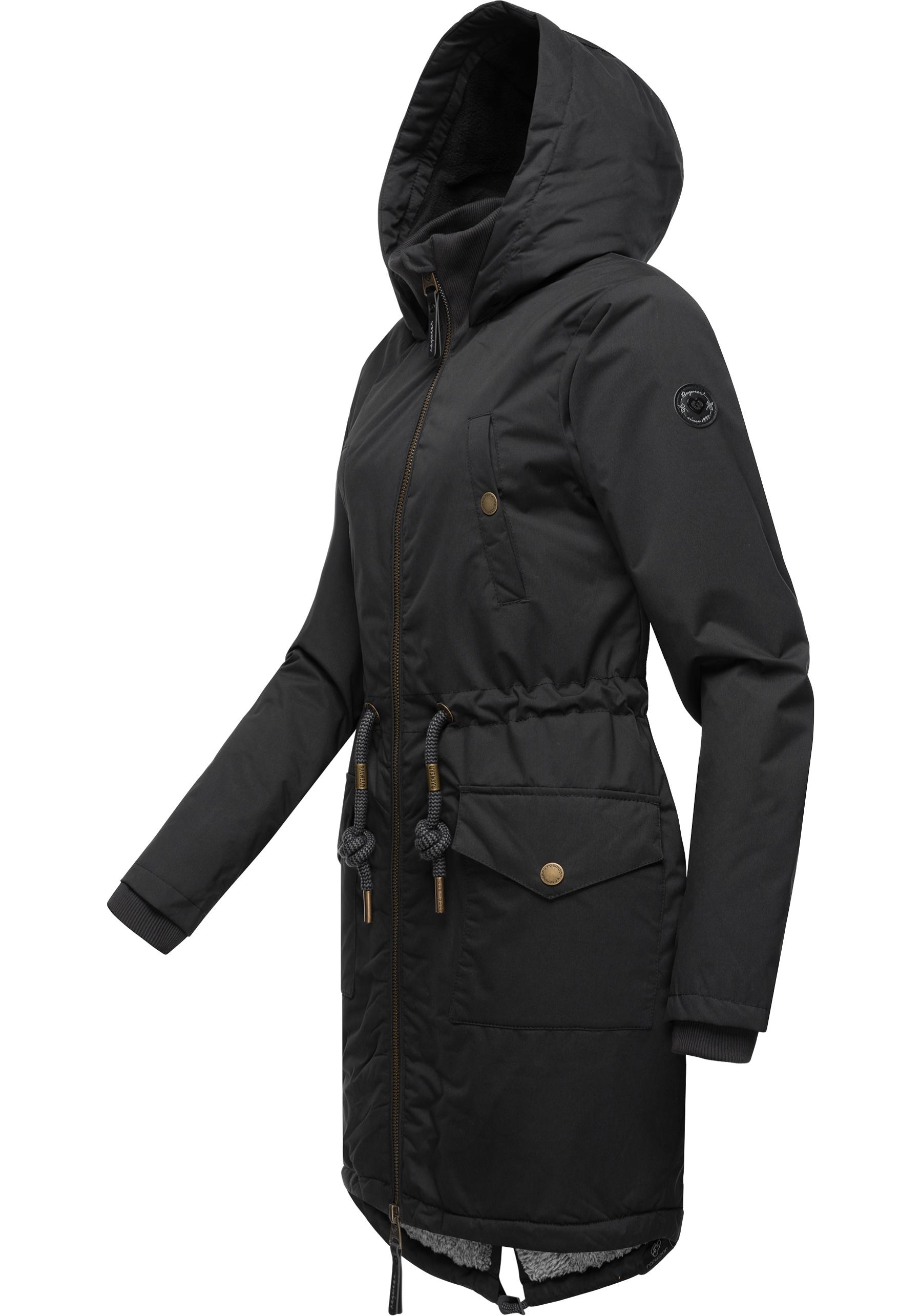 Ragwear Wintermantel »Crescend«, Wasserdichter Winterparka mit Kapuze und Teddyfleece