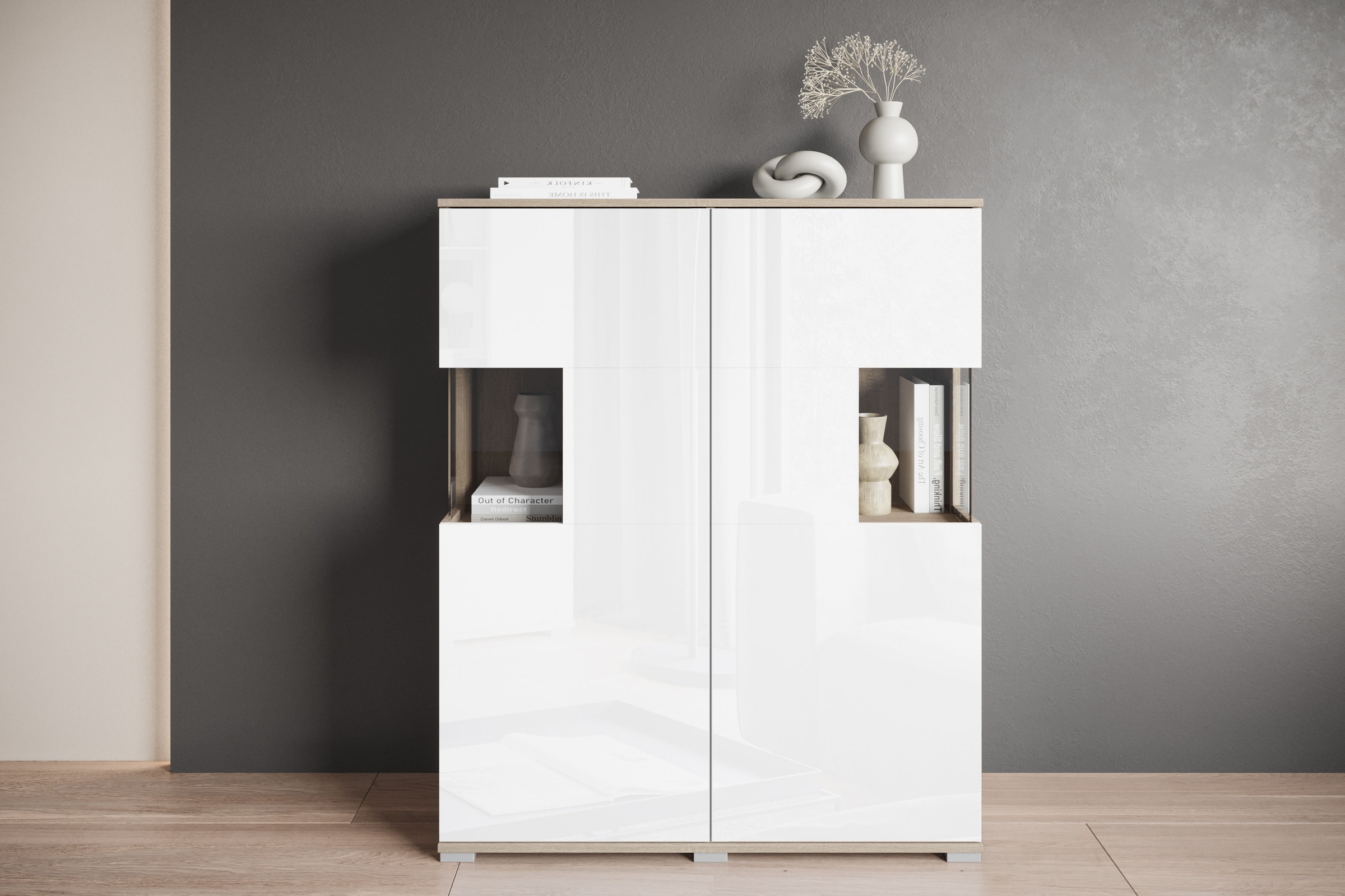 INOSIGN Highboard "Kenia" 1 Stk. tlg. Modernes Highboard mit Glastüren, Bre günstig online kaufen