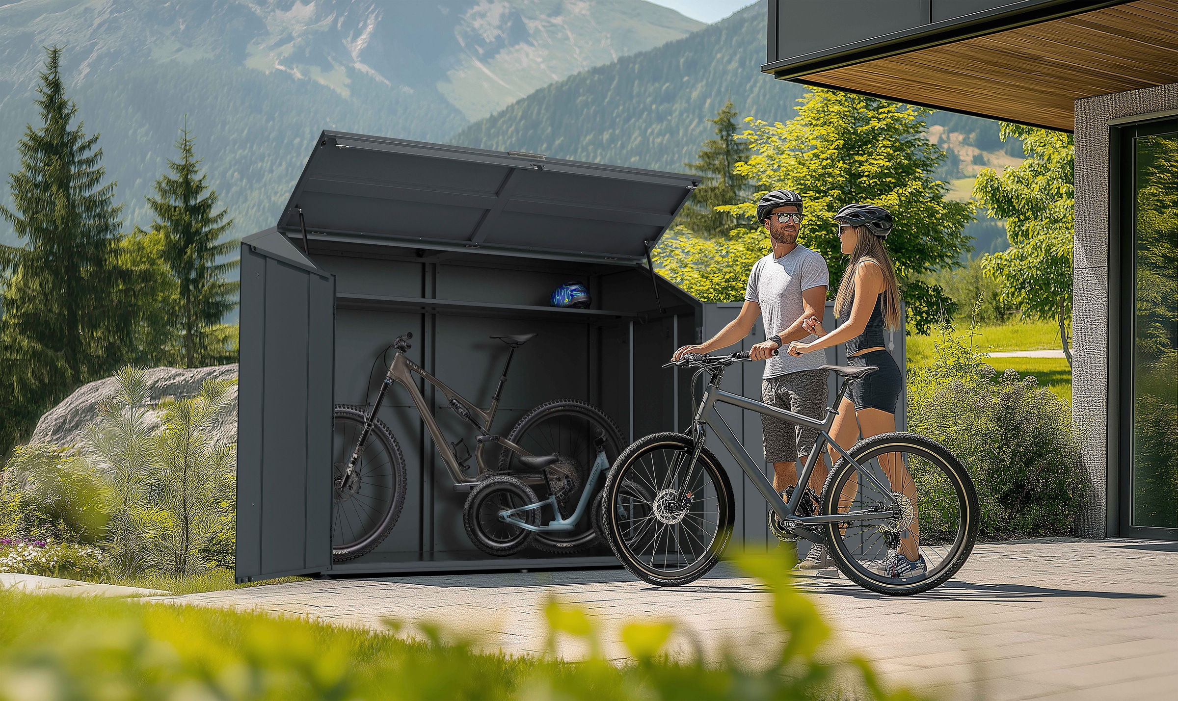 Westmann Fahrradgarage Linea anthrazit   100x200x154cm