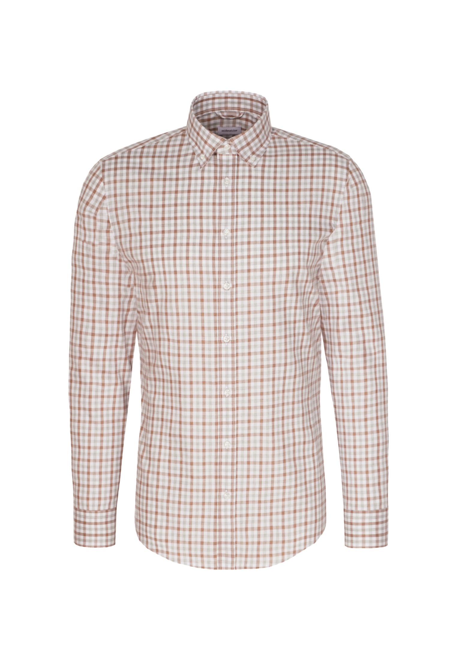 seidensticker Flanellhemd »Slim«, Slim Langarm Button-Down-Kragen Karo