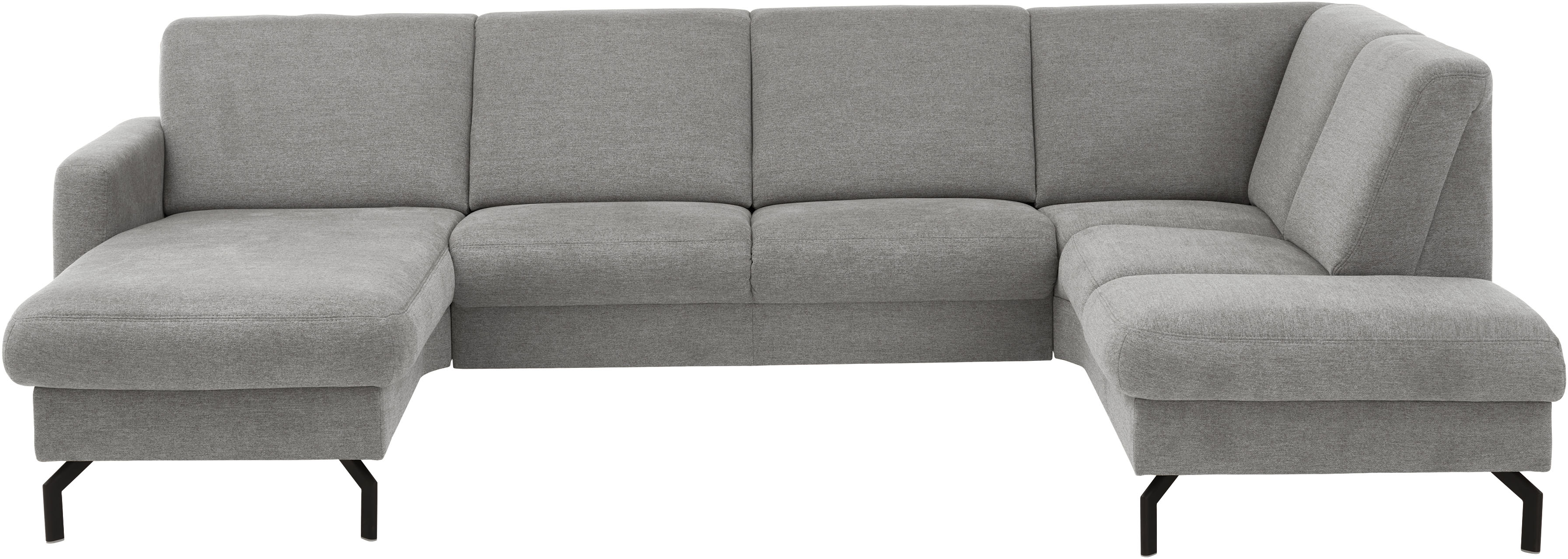 Die PlanBar Wohnlandschaft "PP-PF25099, U-Form, Breite 307cm" Wahlweise mit Kopfstützen, Stauraum und motorischer Vorziehbank