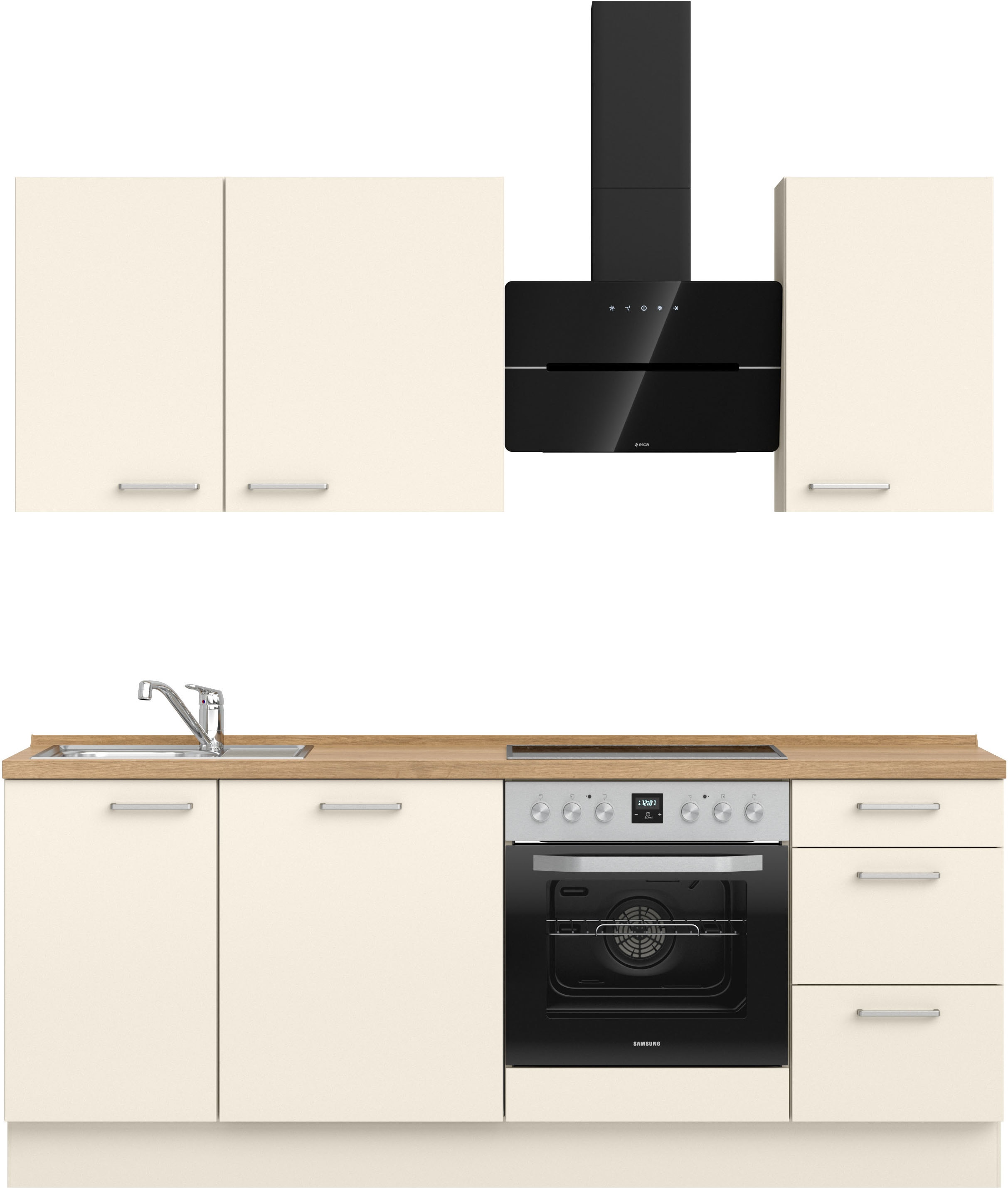 nobilia 1100000002199 ""Touch II", NEU: individuell anpassbar mit gratis Profi-Beratung" vormontiert, Breite 210 cm, Ausrichtung wählbar, wahlw. mit E-Geräten