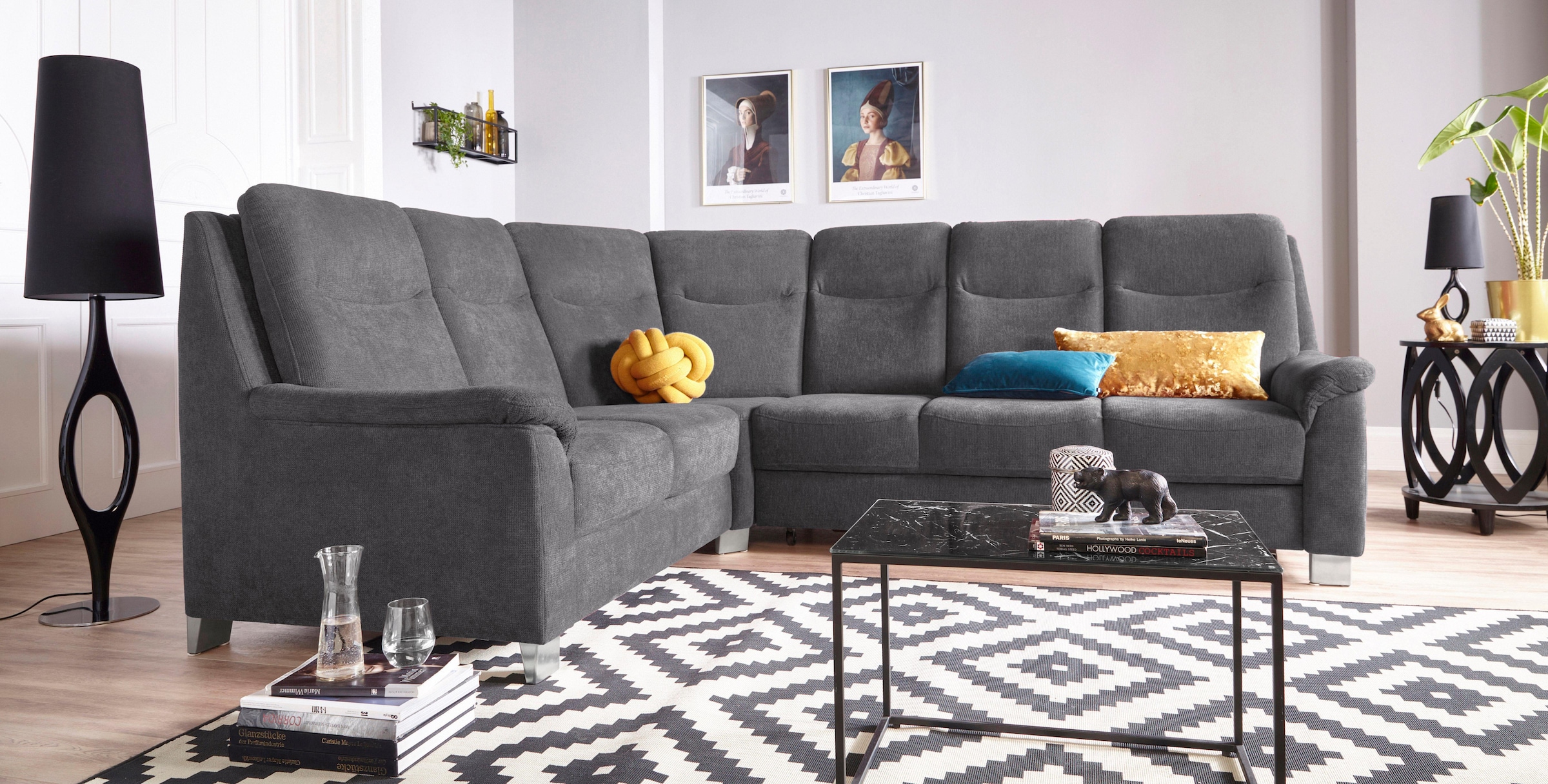 sit&more Ecksofa "Boccaccio L-Form" mit Federkern und Kopfteilverstellung, wahlweise mit Schlaffunktion