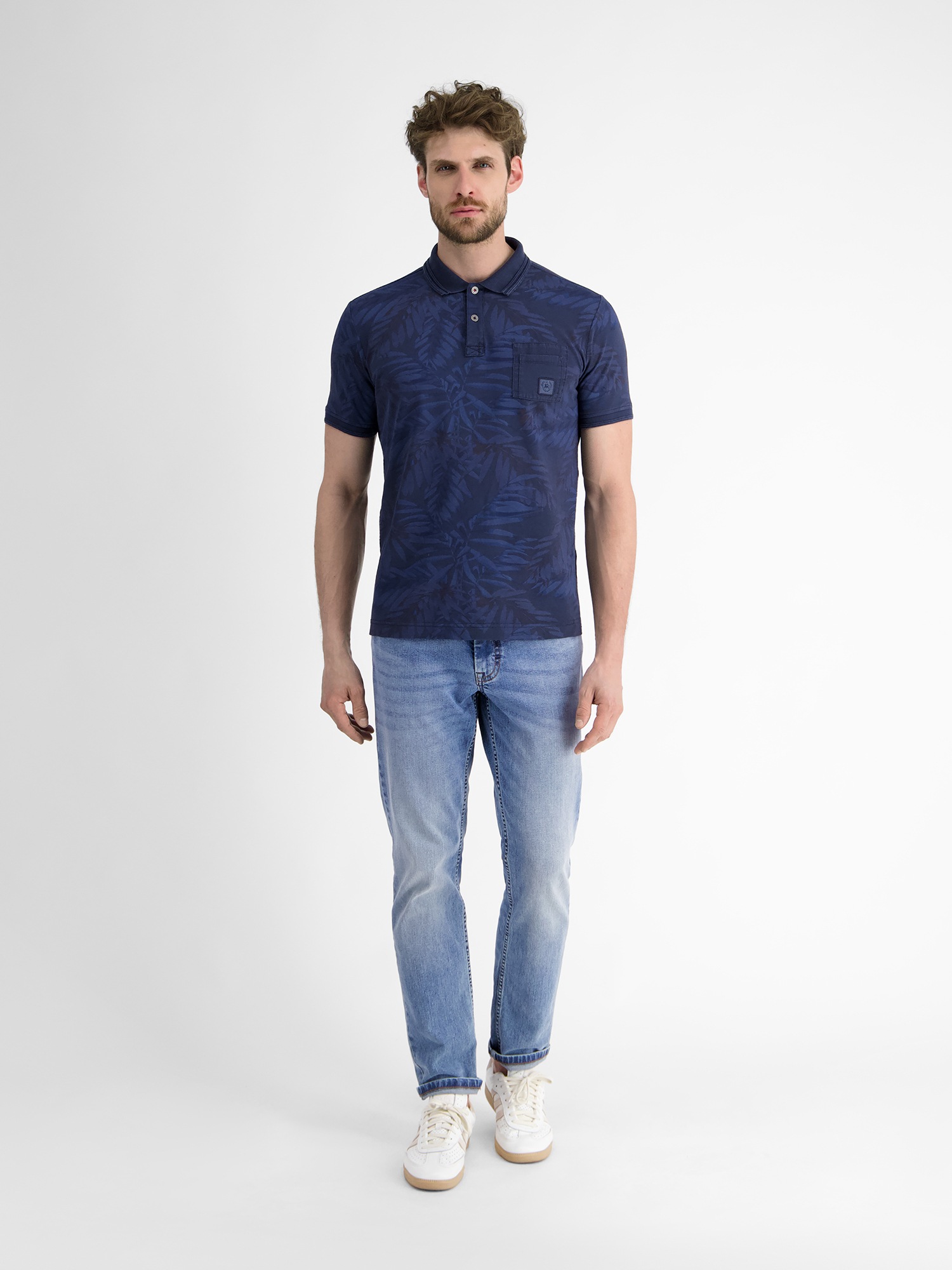 LERROS Poloshirt »LERROS Herren Poloshirt, floral bedruckt«