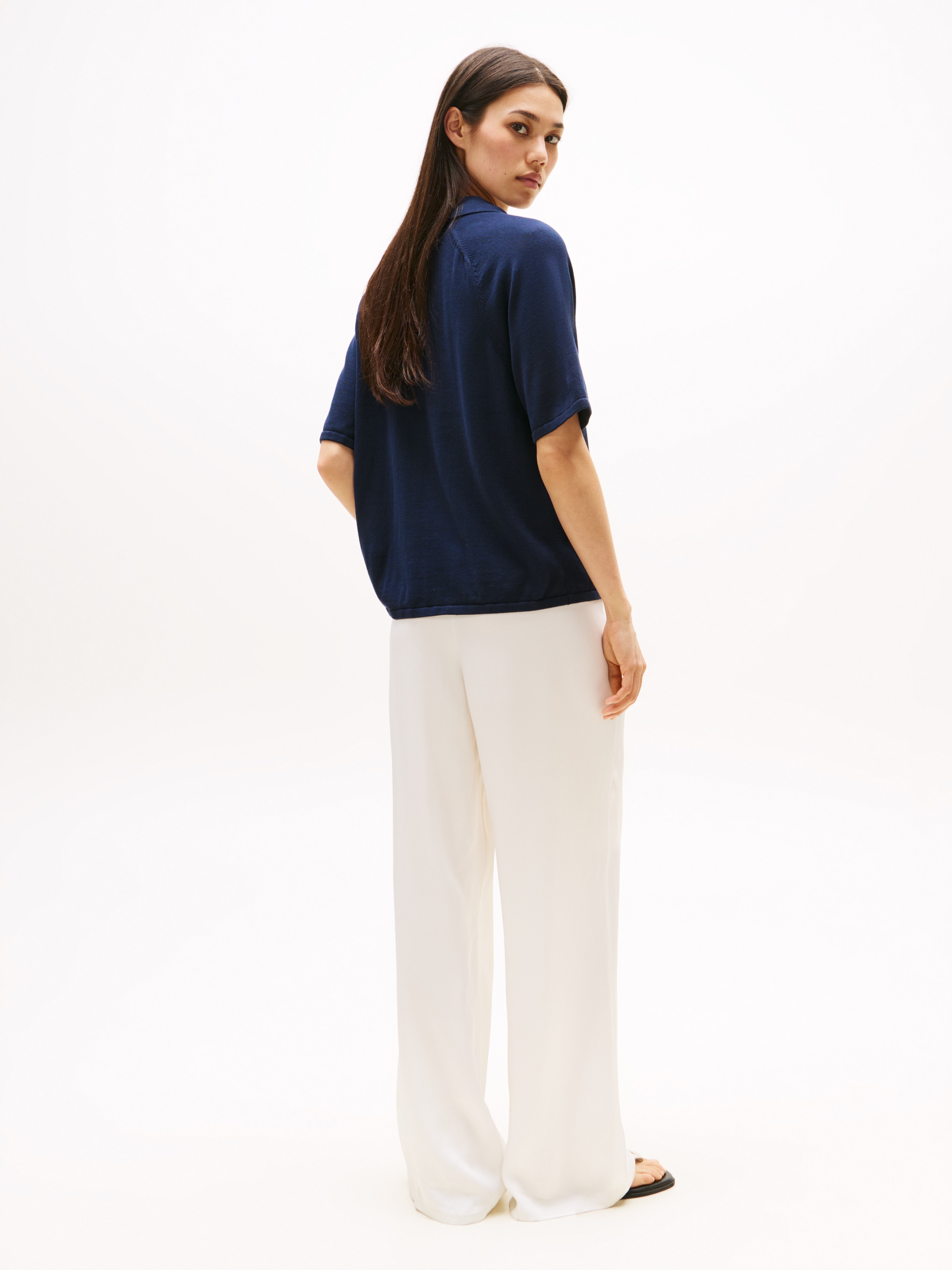 Tommy Hilfiger Strickpullover »CO JERSEY STCH POLO V-NK S/S SWT«