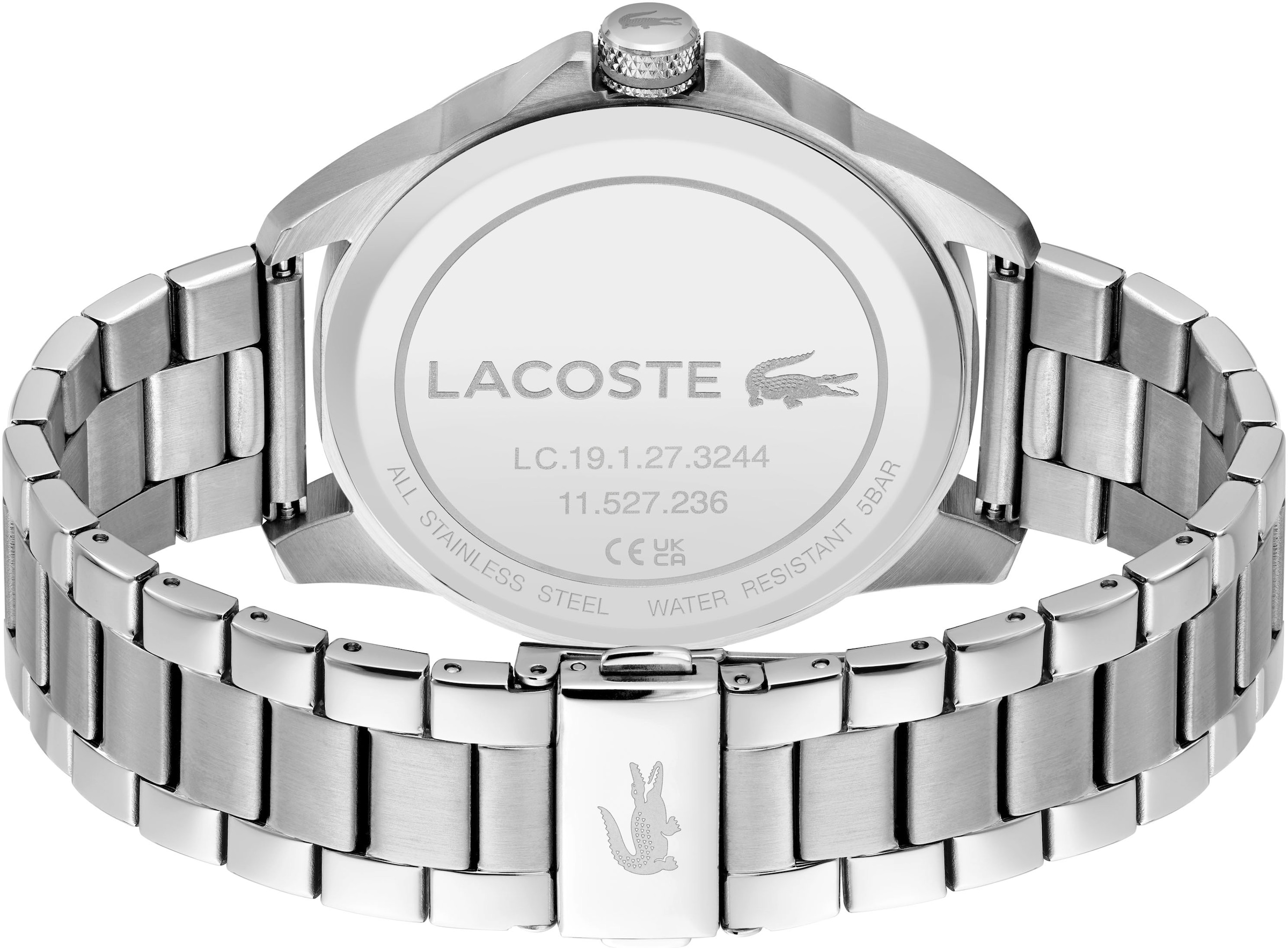 Lacoste Quarzuhr »LE CROC«, Armbanduhr, Herrenuhr, Edelstahlarmband, analog