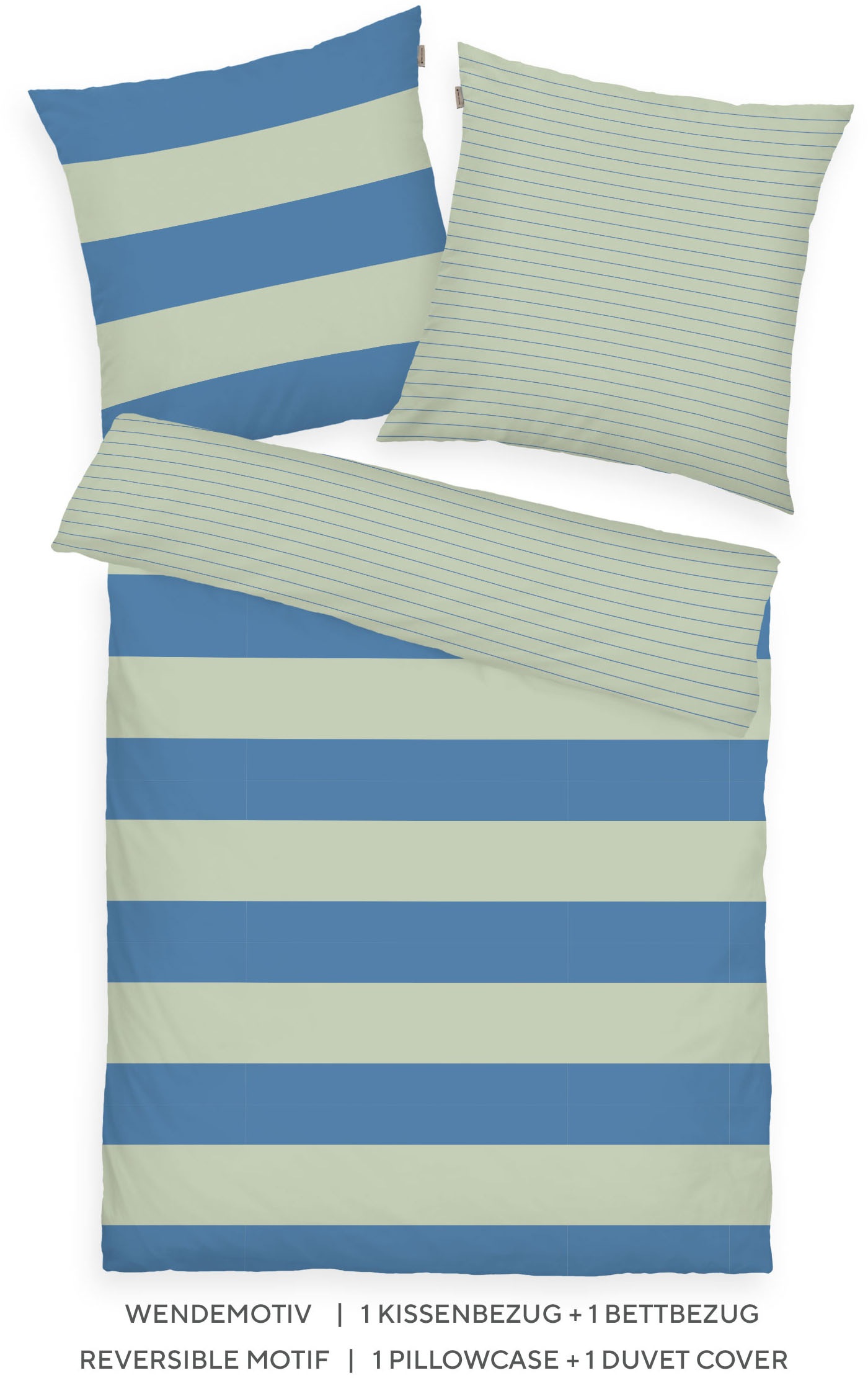 TOM TAILOR HOME Bettwäsche "BOLD STRIPES in Gr. 135x200cm, 155x220cm oder 200x220cm" 2 Stk. new bedroom, mit farbigem Markenreißverschluss