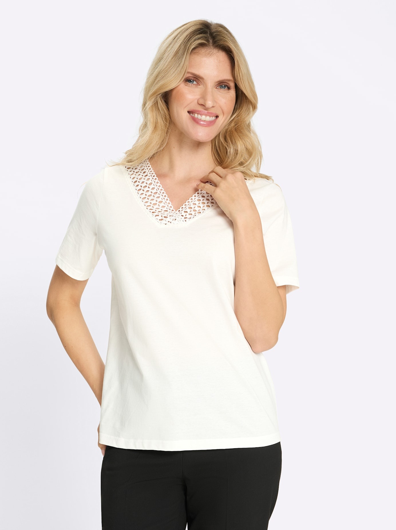 Classic Basics Spitzenshirt "Kurzarm-Shirt", 1 tlg. günstig online kaufen