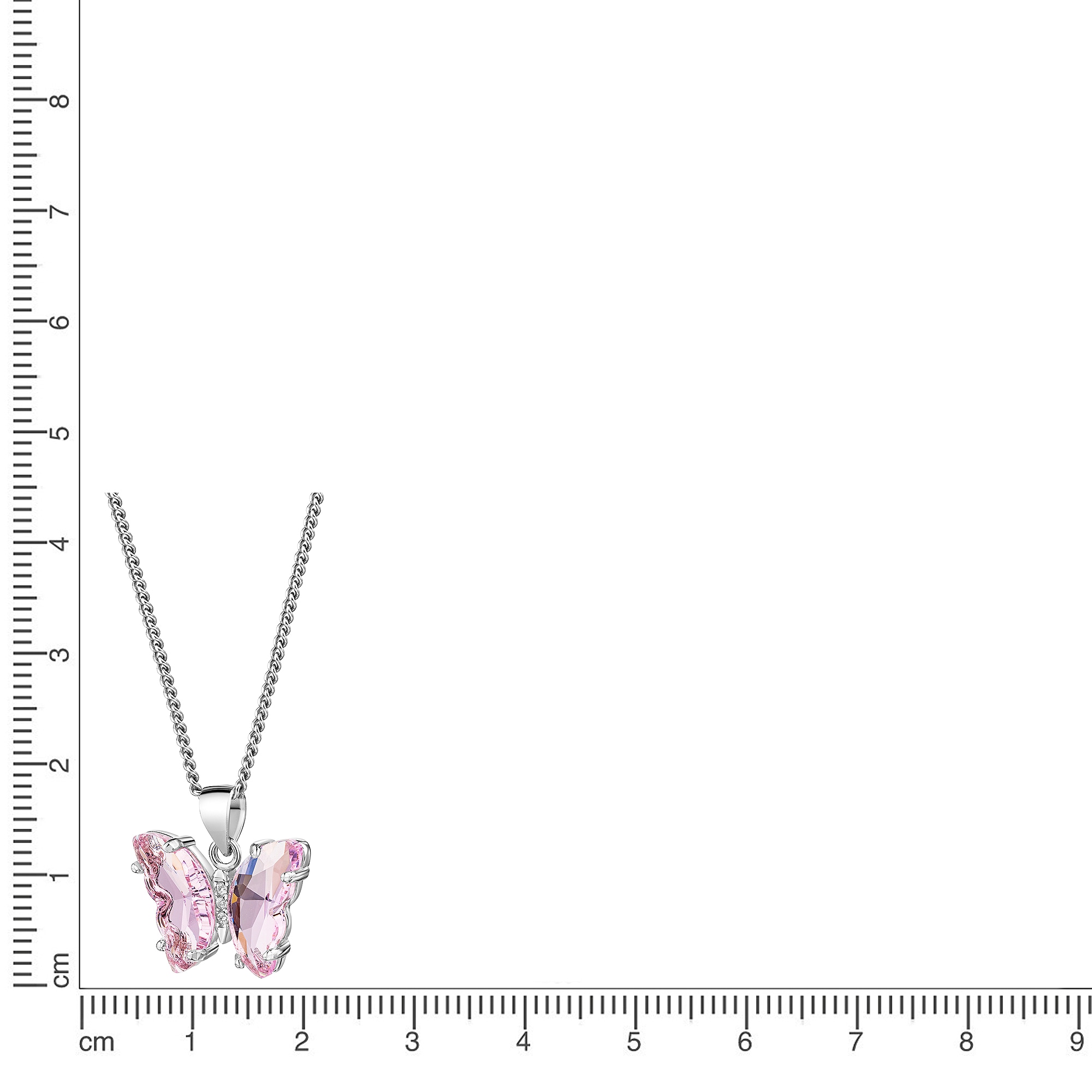 Firetti Kette mit Anhänger »Schmuck Geschenk Silber 925 Halsschmuck Halskette Schmetterling« mit Kristallstein (synth.), Zirkonia (synth.)